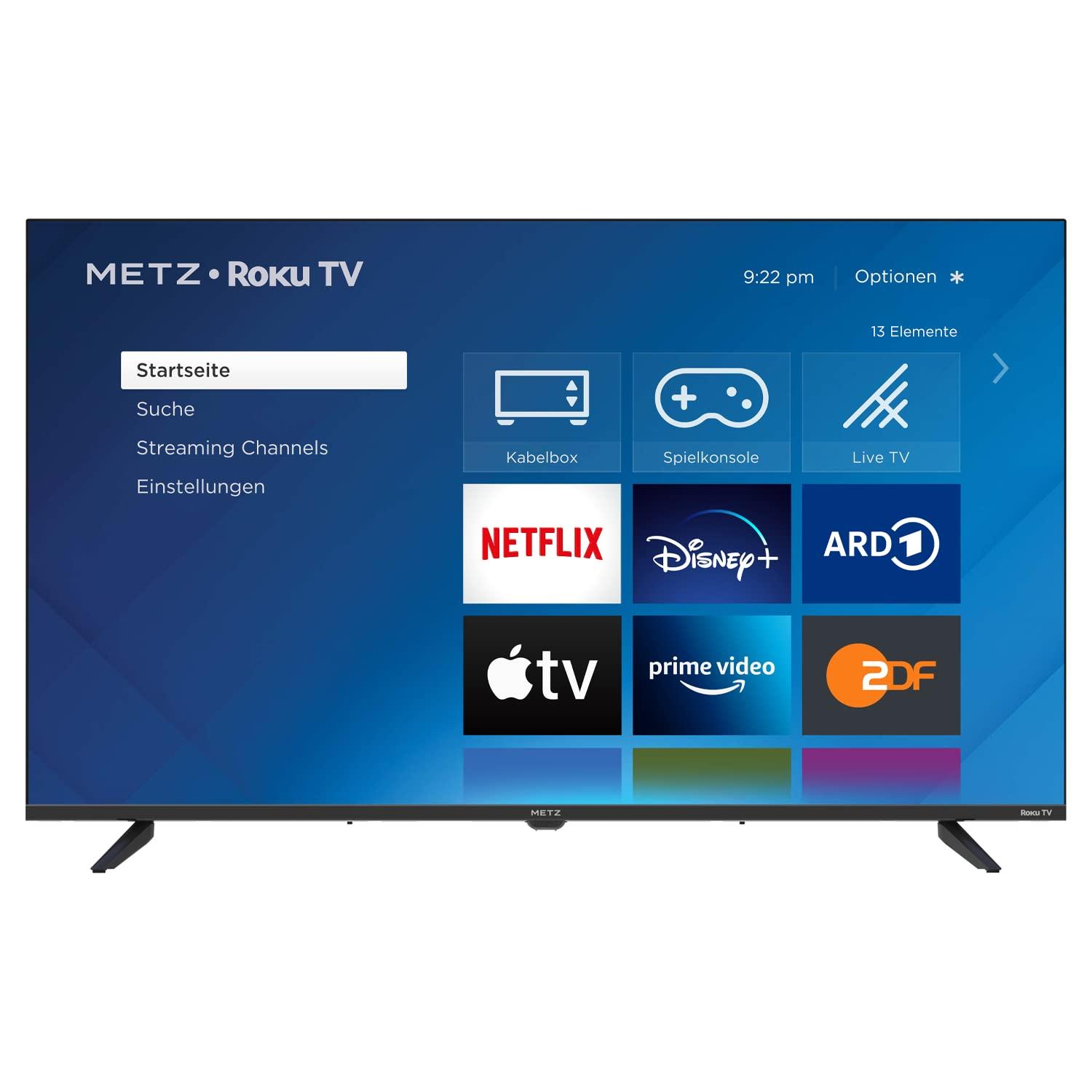 METZ Blue Roku TV, HD Nutiteler, 32 tolli, 80 cm, teler koos kolmiktuuneriga, WiFi, LAN, HDMI, USB, 32MTD3011Z, must