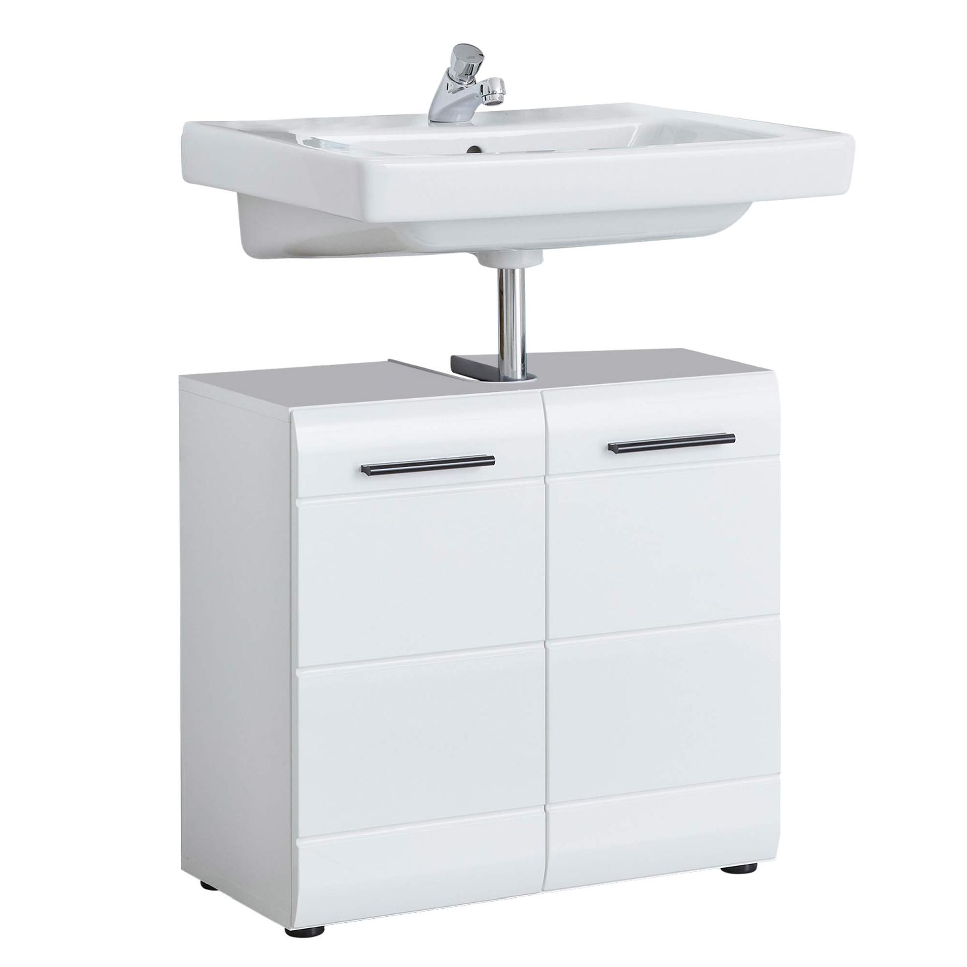 trendteam smart living – Valamualune kapp – Vannituba – Skin – Mõõdud (L x K x S) 60 x 56 x 31 cm – Värvus: Valge kõrgläige – 111630101