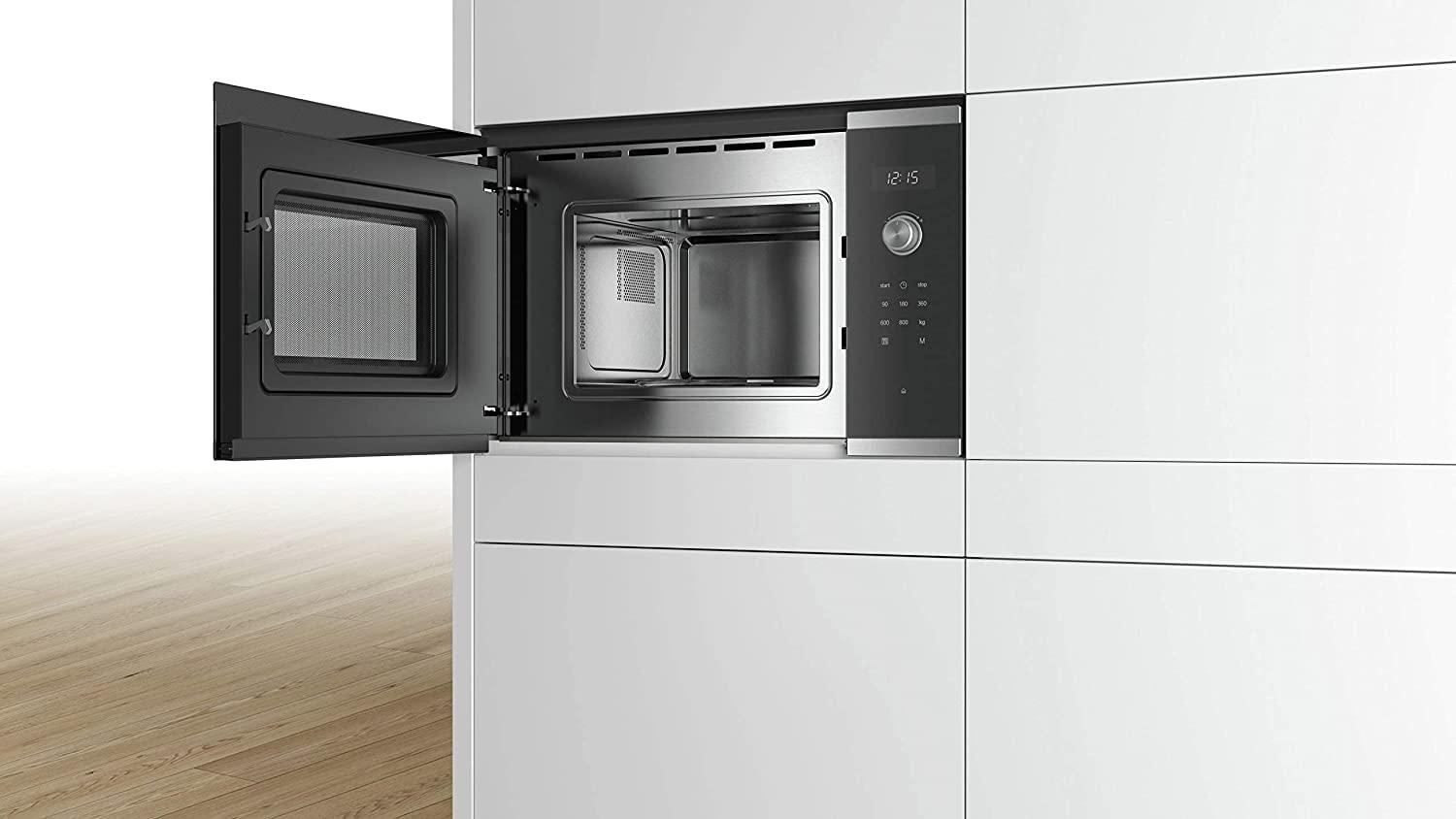 Bosch BFL524MS0 Serie 6 Integreeritav Mikrolaineahi, 38 x 60 cm, 800 W, 25,5 cm pöördalus, vasakpoolne ukseava, AutoPilot 7 automaatprogrammid, puhastustoetus, LED-puuteekraan, roostevaba teras – lisavaade