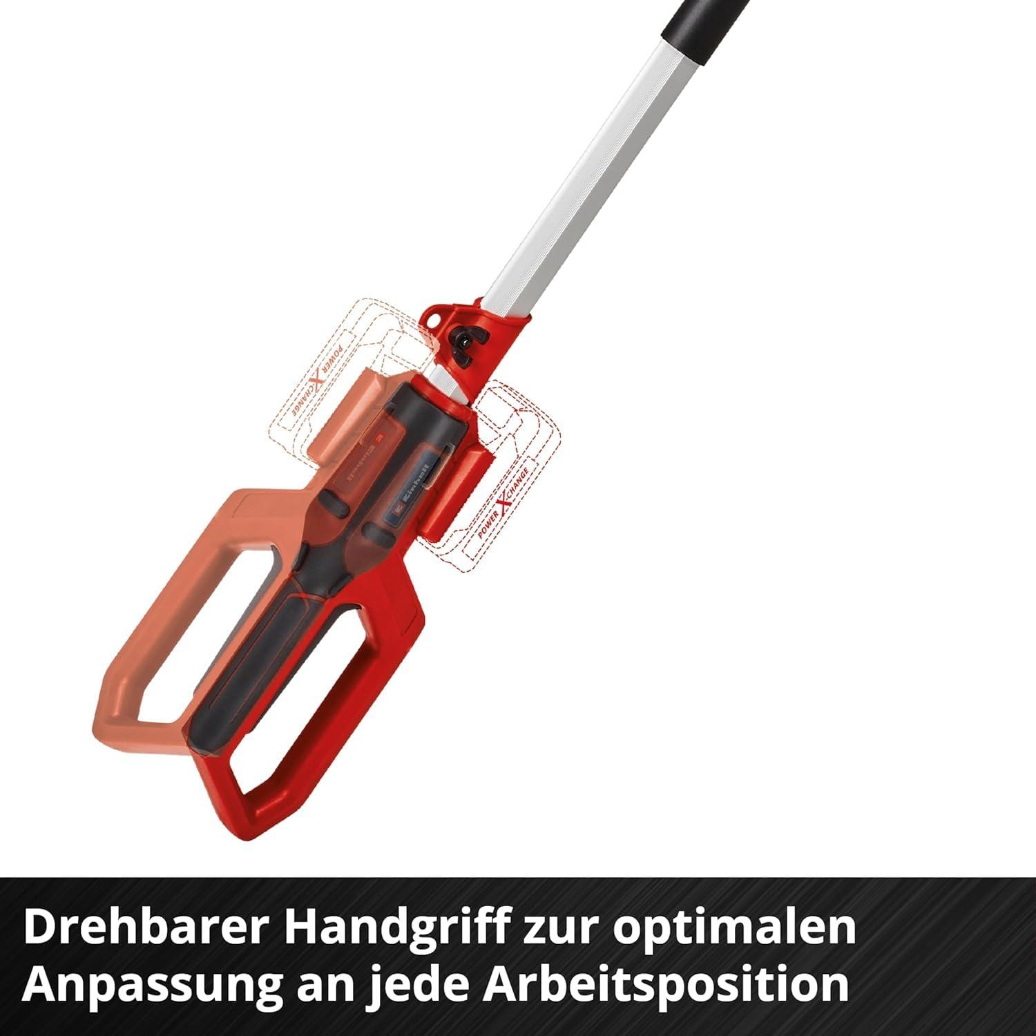 Einhell akuga teleskoop-hekilõikur GC-HH 18/45 Li T-Solo Power X-Change (liitiumioon, pööratav põhikäepide, metallülekanne, 7-astmeline mootoripea, ilma aku ja laadijata) – pilt 7