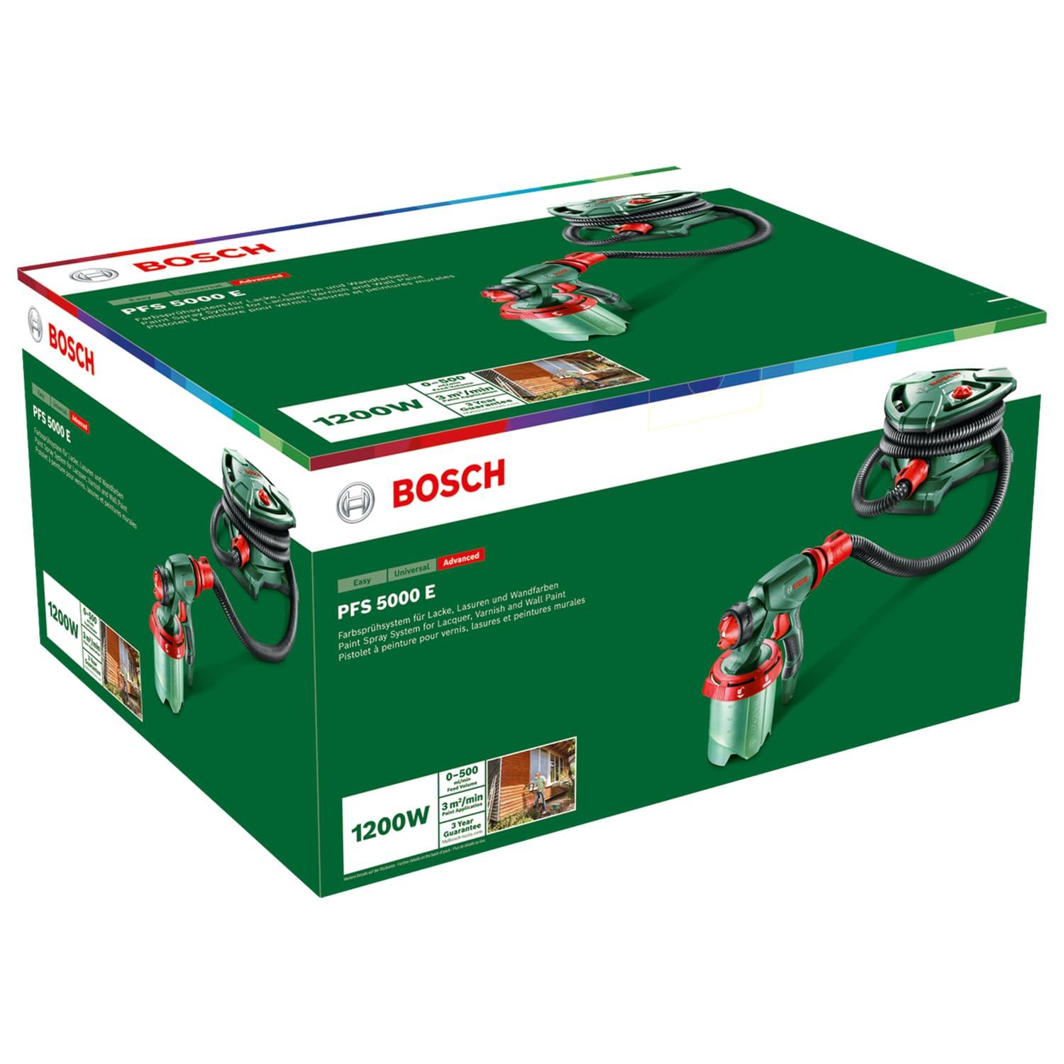 Bosch värvipihustussüsteem PFS 5000 E (1200 W, 2x 1000 ml värvimahuti, düüsid seinavärvidele, lakivärvidele, peitsidele, karbis) – Amazon Edition – pilt 8