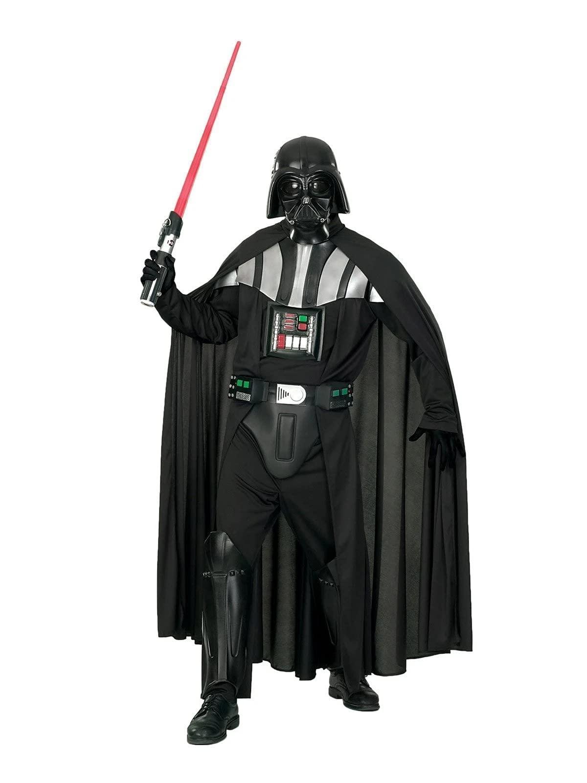 Rubie’s 888107-L Rubie’s Ametlik Star Wars Darth Vader Deluxe Kostüüm Täiskasvanutele XL Suurus, Must Halloween