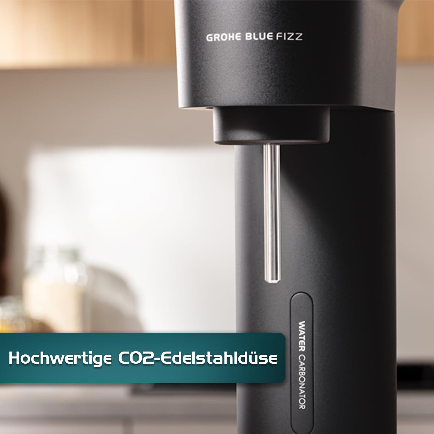 GROHE Blue FIZZ Advanced mullivee valmistaja CO2 ekraaniga, must – lisavaade