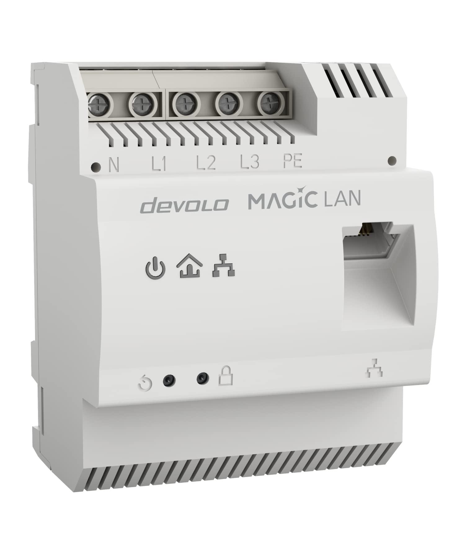 devolo Magic 2 LAN DINrail Powerline Din-liist adapter, kuni 2.400 Mbit/s, Internet jaotuskapist, professionaalne koduvõrk, hall