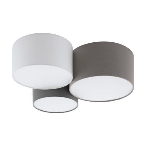 EGLO Pastore laelamp, kolm kangast kuplit, metall ja tekstiil, E27, kuni 60 W