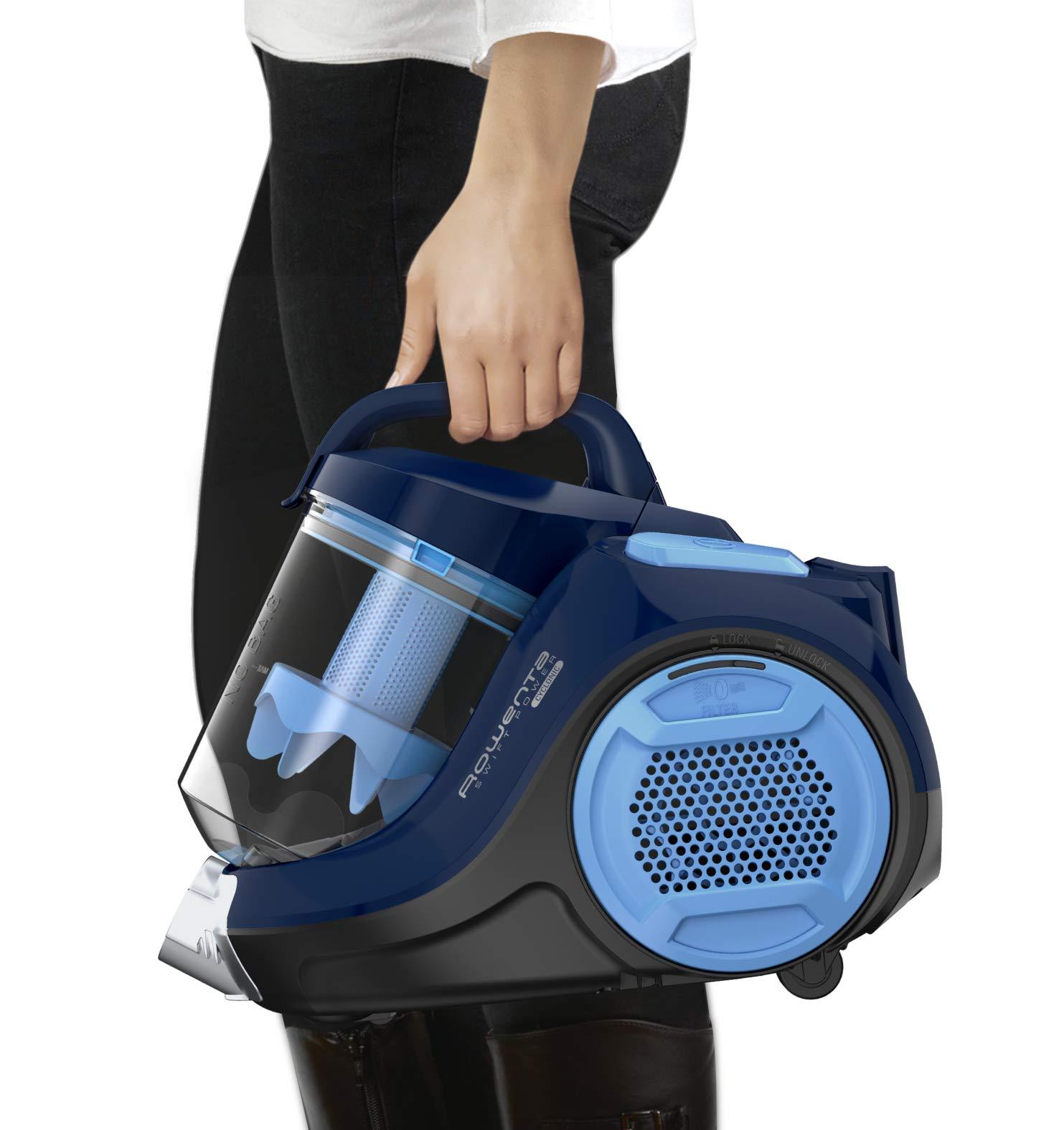 Rowenta Swift Power Cyclonic tolmuimeja ilma kotita, 900 W, võimas imemine, 1,2 L tolmuanum, kõrge filtreerimine, suur katvus, juhtmega kotivaba tolmuimeja, sinine, RO2981EA – pilt 6