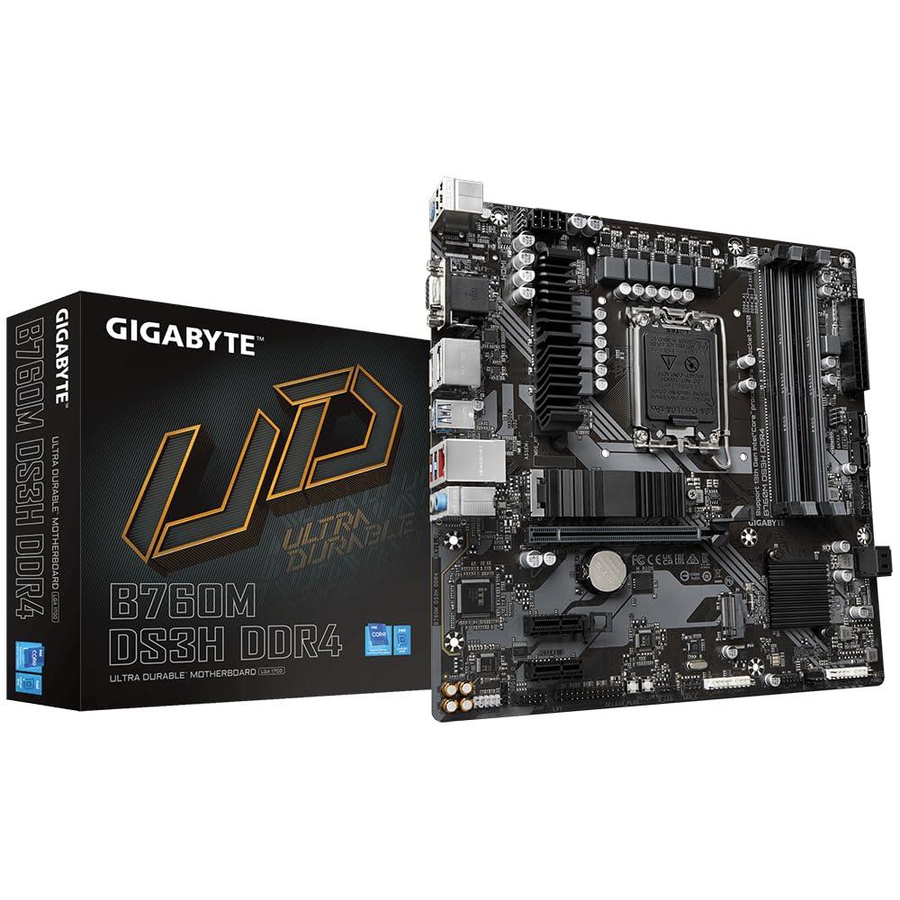 Gigabyte B760M DS3H DDR4 emaplaat Intel B760 LGA 1700 Micro ATX