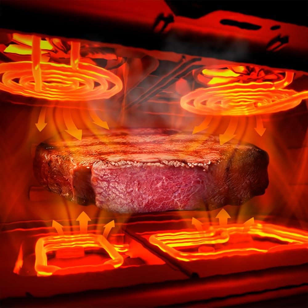 Cecotec kuumaõhufritüür ilma õlita – 10L – Grillplaat – Grill – Kahekordsed kütteelemendid – Air Fryer Cecofry&Grill Duoheat 10000, 2800W, liigutatav vahesein, temperatuuri reguleerimine 40-200°C, 10 menüüd – kasutusnäide