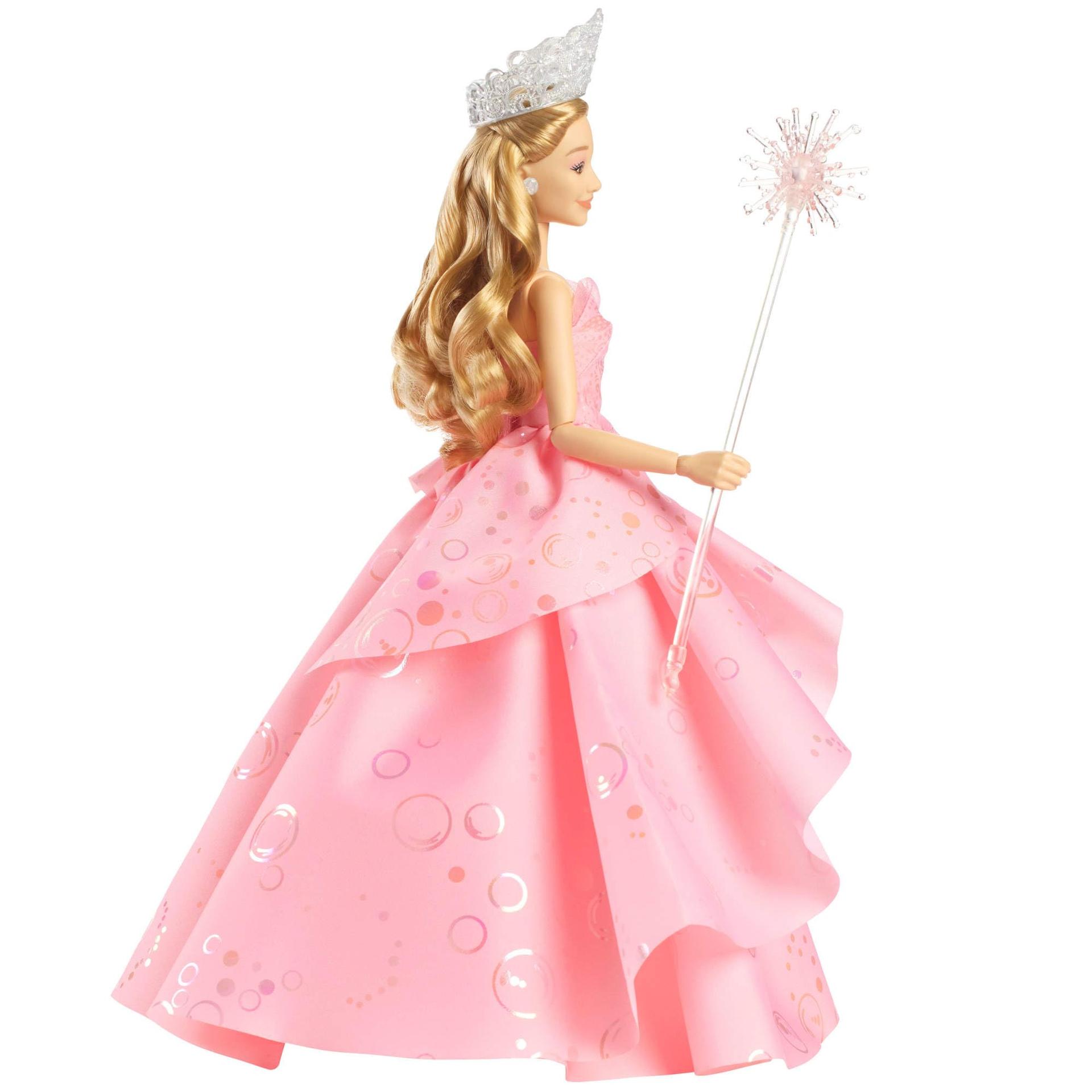 Mattel Wicked Glinda luksuslik moe-nukk ja aksessuaarid, sealhulgas kroon ja sau, filmist inspireeritud välimus, erinevad poosid võimalikud, HXY37 – pilt 6