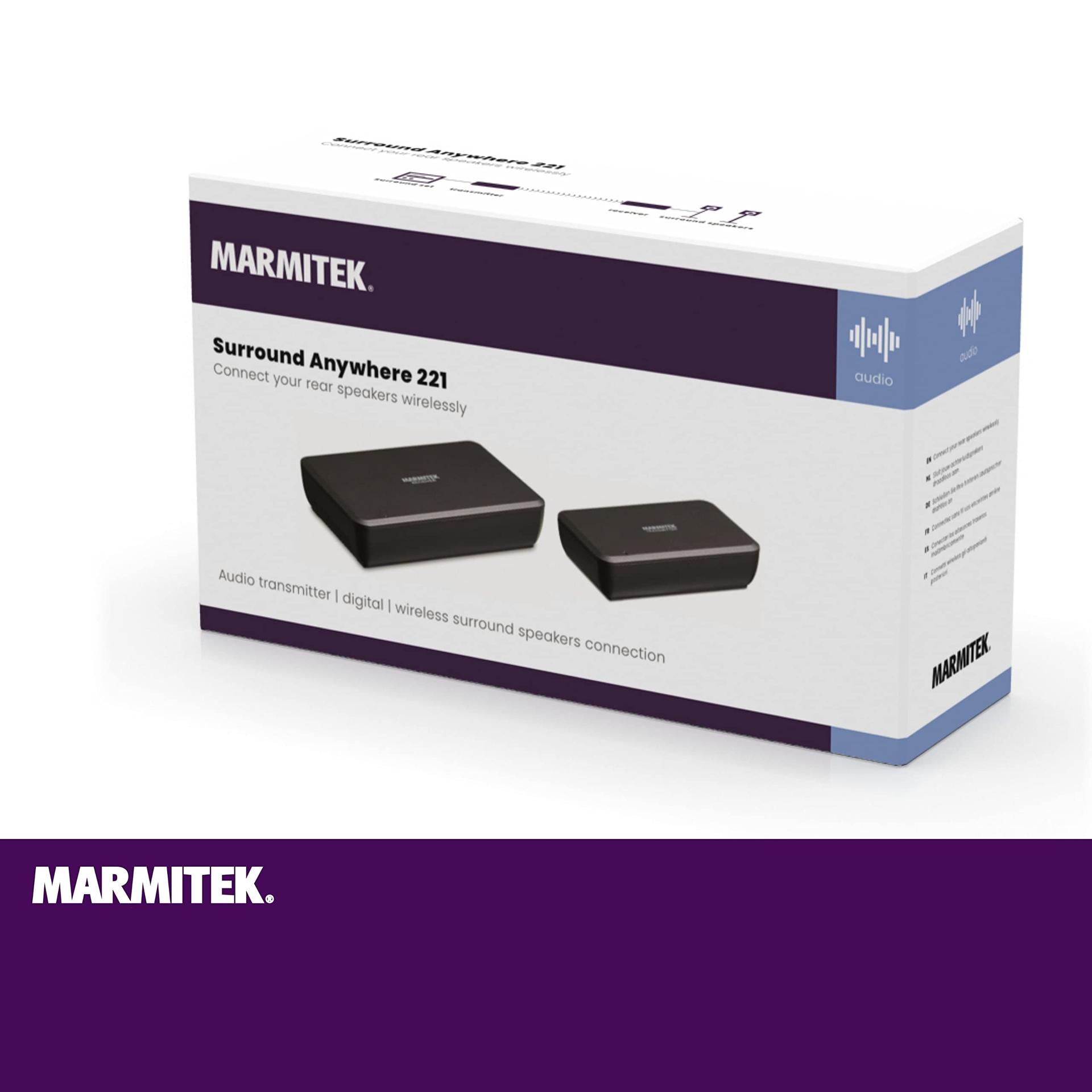 Marmitek juhtmevaba audiosaatja kõlaritele – Surround Anywhere 221 – Digitaalne latentsusvaba ülekandmine – juhtmevaba surround-kõlarite ühendus – ühenda kaks kõlarit juhtmevabalt – pilt 8