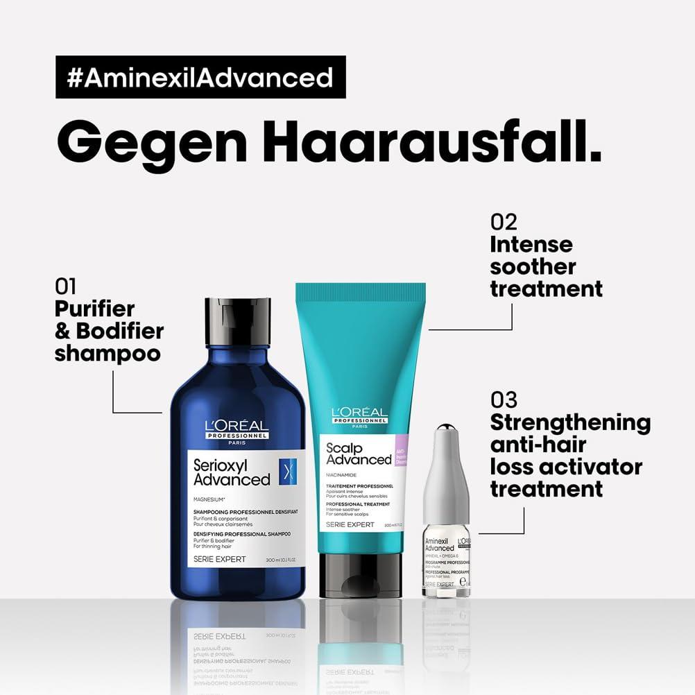 L’Oréal Professionnel tugevdav juuksehooldus juuste väljalangemise vastu, tihedamate juuste saavutamiseks, Aminexil Advanced juuste väljalangemise vastane aktivaator, 42×6 ml – detailne vaade