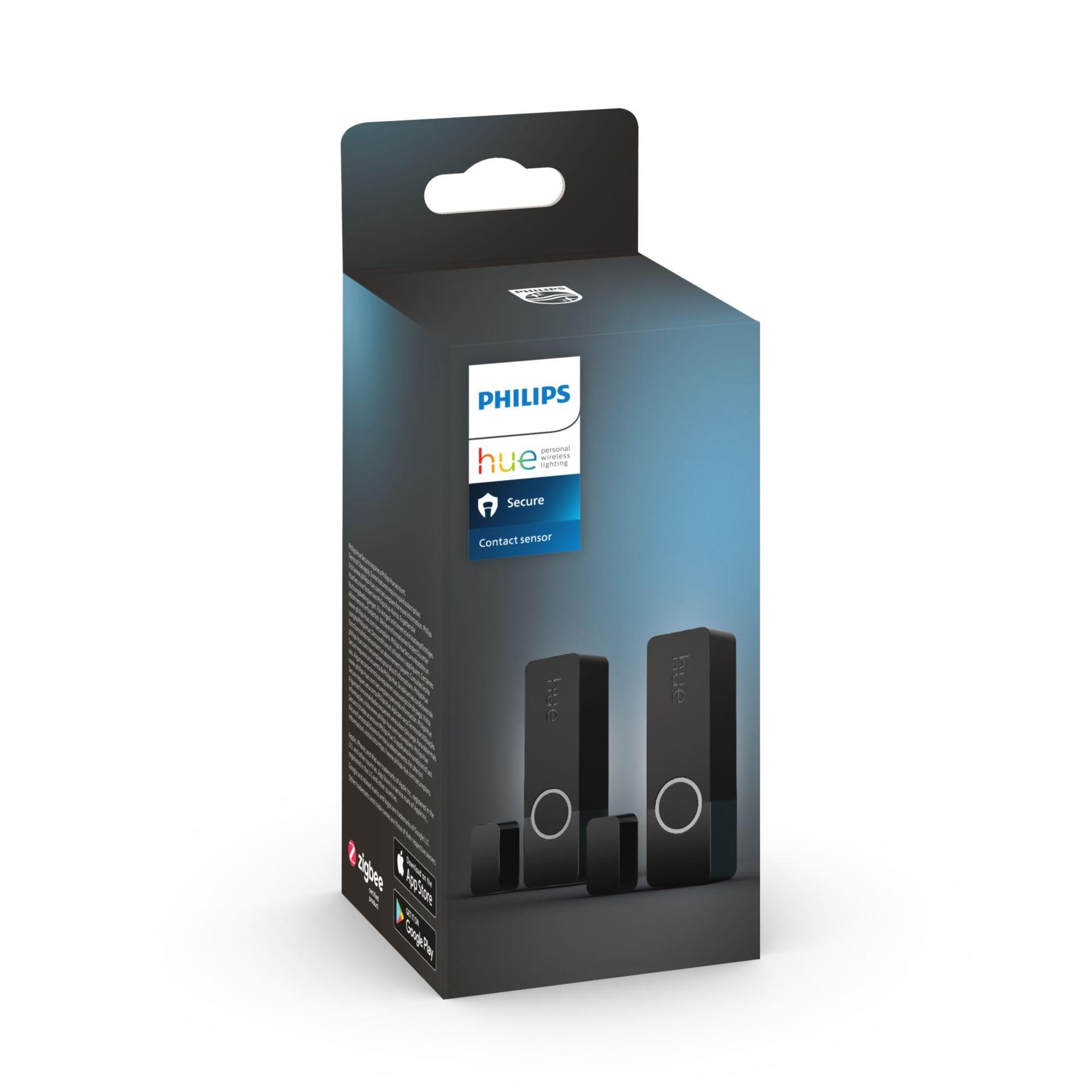 Philips Hue Secure nutikas kodu kontaktandurite topeltpakend ustele ja akendele, lihtne paigaldus, nutikas koduturvalisus ja valguse juhtimine ühe rakendusega, vajab Hue Bridge’i, must