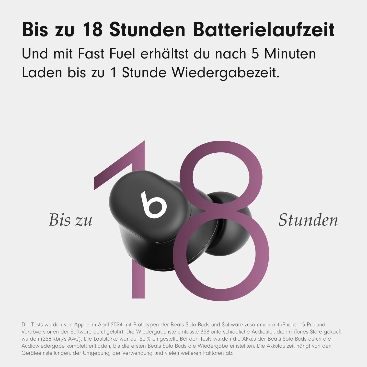 Beats Solo Buds – juhtmevabad Bluetooth In-Ear kõrvaklapid | 18 tundi aku kestvust | Apple & Android ühilduvus | Sisseehitatud mikrofon – Mattmust – lisavaade