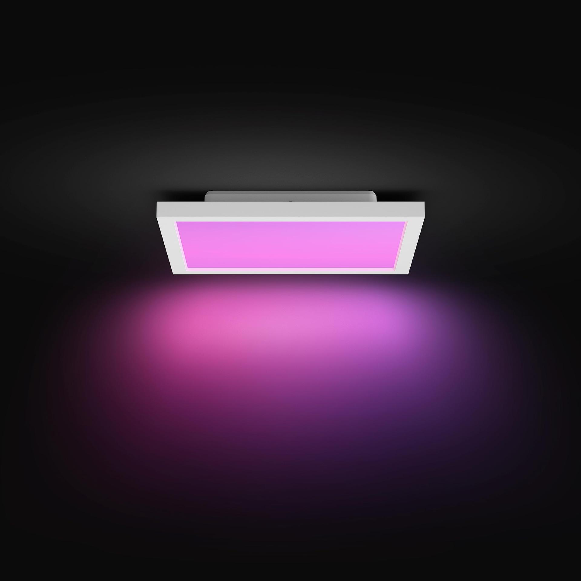 Philips Hue White & Color Ambiance Surimu paneel, 30×30 cm, hämardatav, kuni 16 miljonit värvi, juhitav rakenduse kaudu, ühilduv Amazon Alexa (Echo, Echo Dot) süsteemiga – pakend ja tarvikud