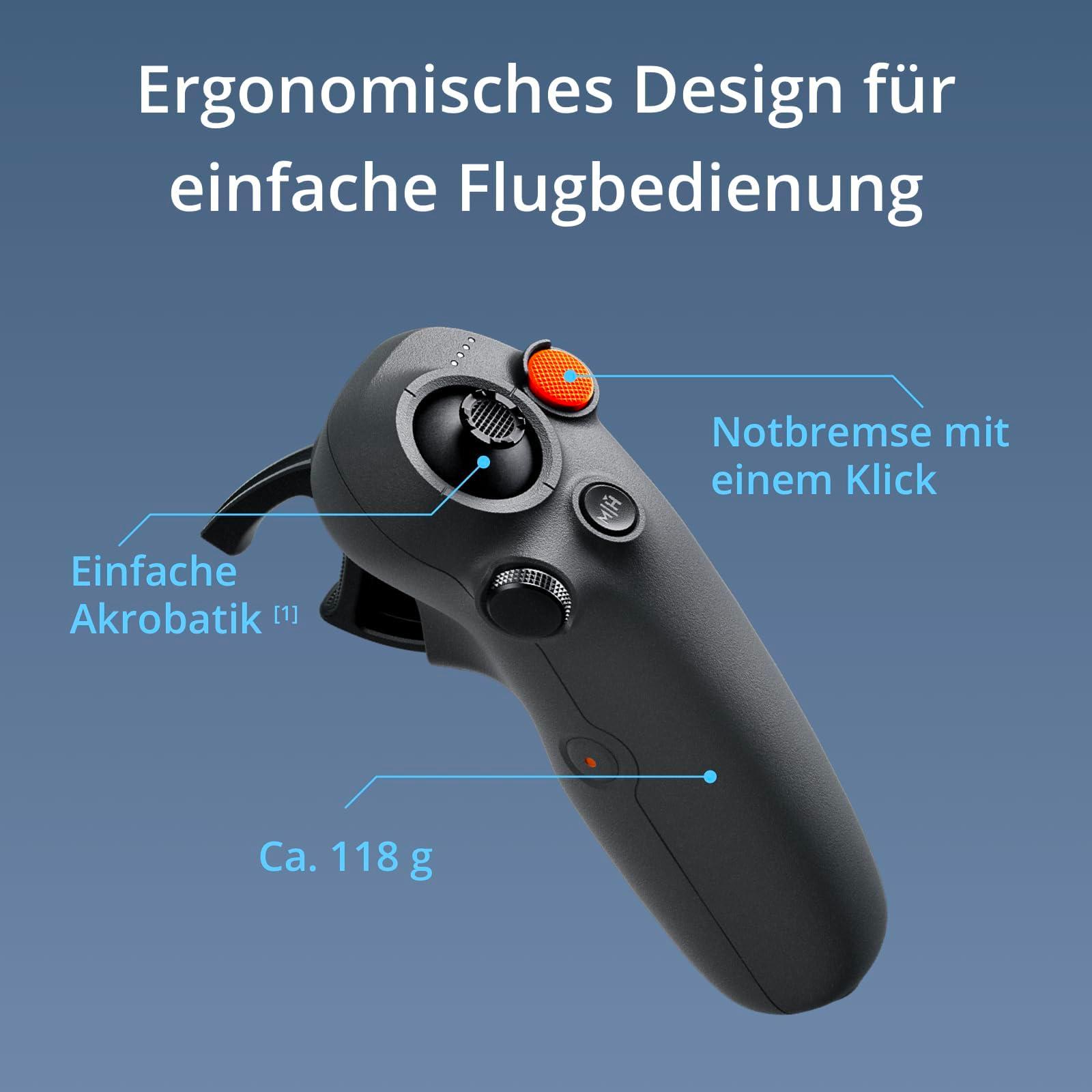 DJI RC Motion 3 – FPV nutikas kaugjuhtimispult immersiivse liikumisjuhtimisega, kompaktne ja kaasaskantav, ühe klõpsuga hädapidurdus, AR-kursor, intuitiivne droonikontroller, mitme mudeliga ühilduvus – pakend ja tarvikud