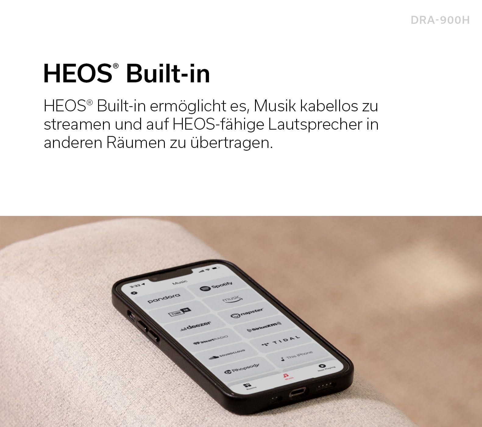 Denon DRA-900H 2.2-kanaliline 145W 8K AV-võimendi HEOS-iga – Hõbedane – lisavaade