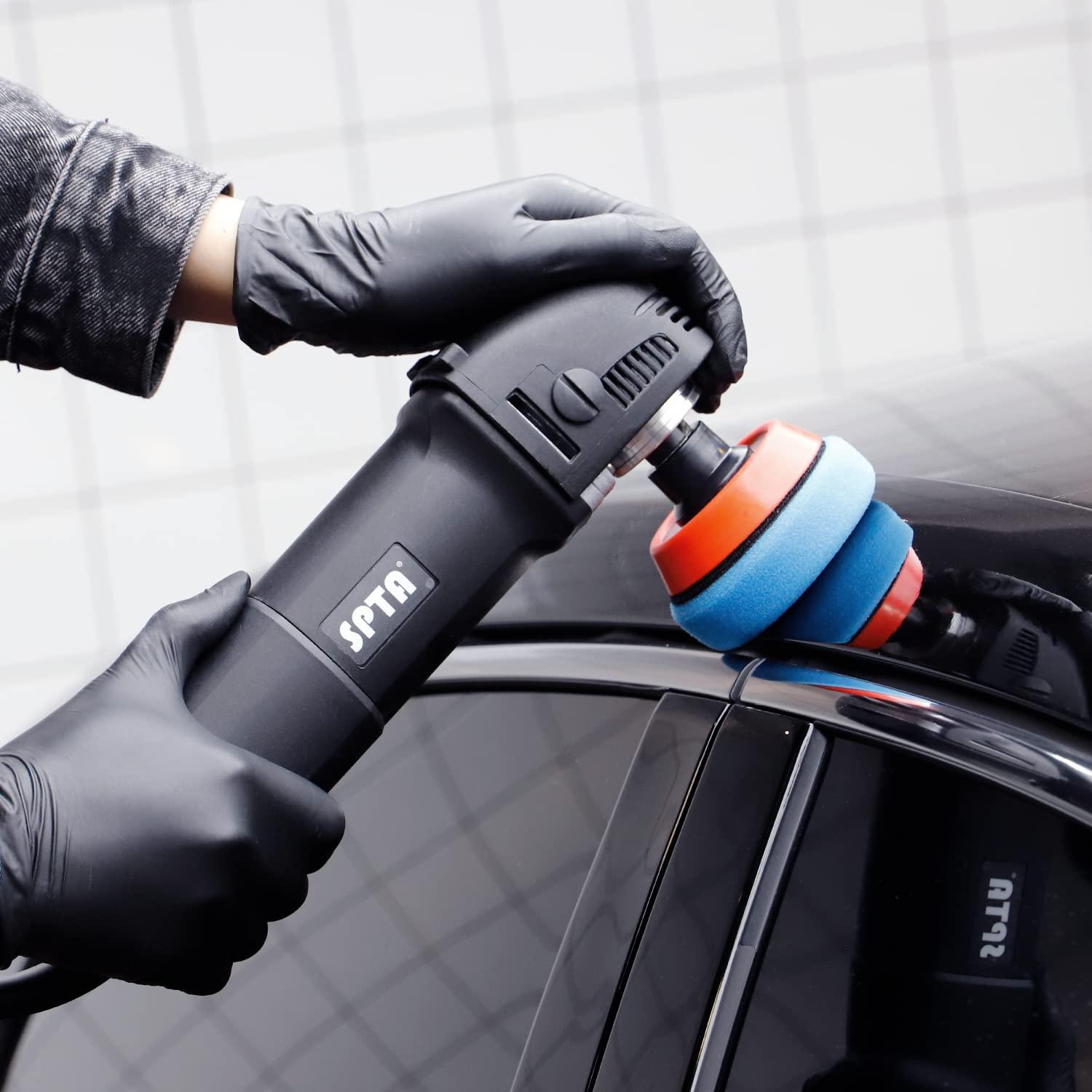 Mini poleermasin, SPTA 780W poleerija 6 muutuv kiirus, külgkäepide, 25/50/80mm poleerimispadjad/villaketas/lihvpaber, auto ja mööbli poleerimiseks – HROMPS3AC – pilt 9