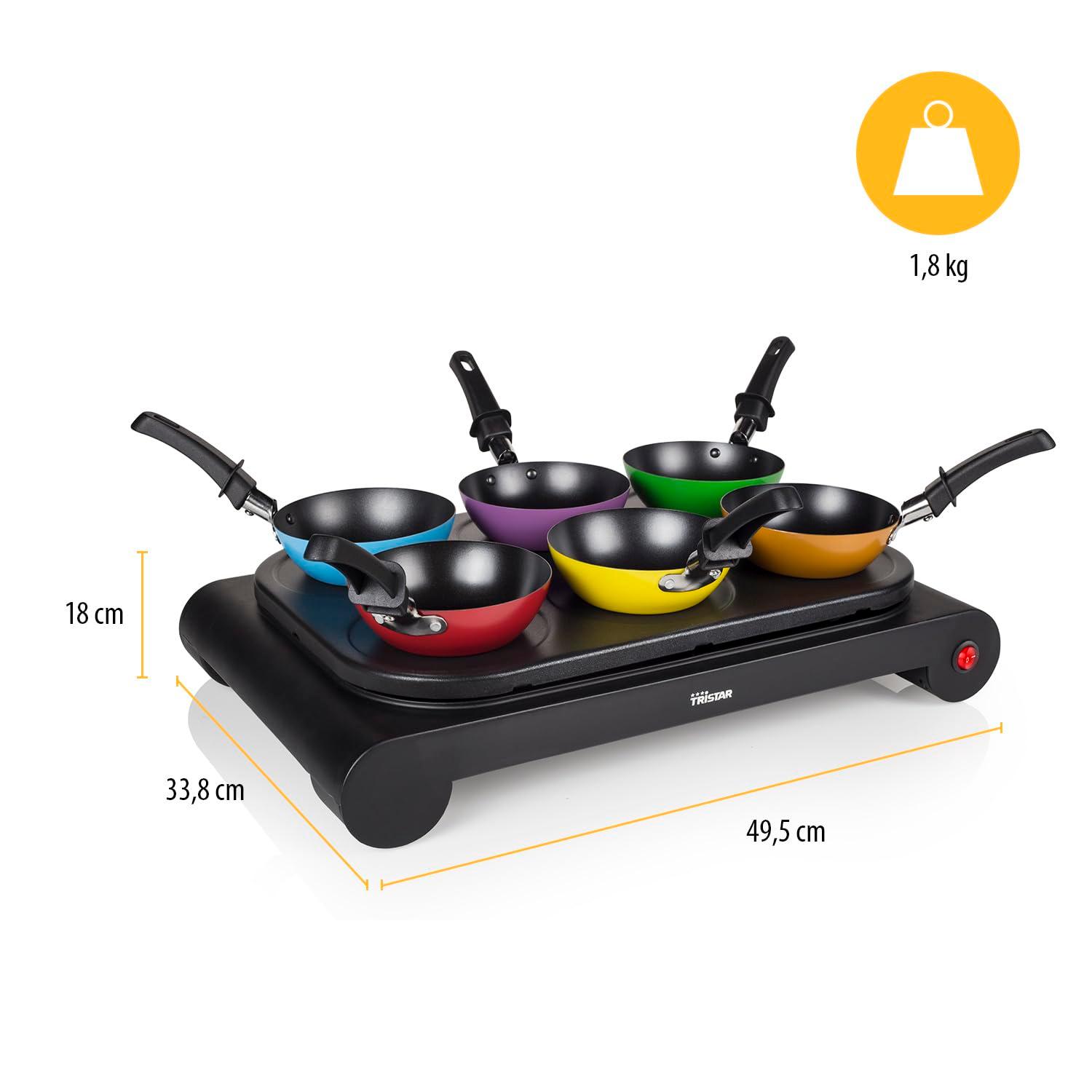 Tristar BP-2827 Party-Wok-Set – Kasutatav ka crêpe’- ja praepannina, 1000 W, must – pilt 6