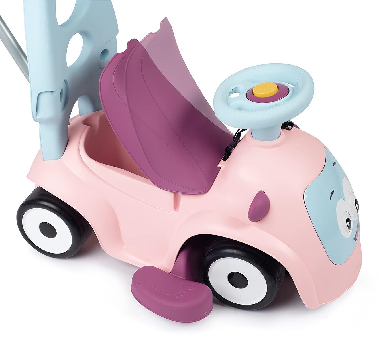 Smoby – Maestro Balade Rose – Mugav liikumisauto 3 kasutusfunktsiooniga: lükatav jalutuskäru, kõndimisabi ja tõukeauto, lastele alates 6. elukuust – pakend ja tarvikud