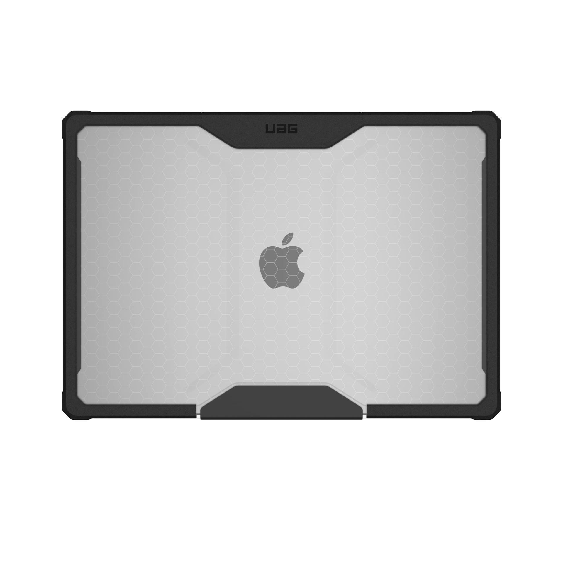 URBAN ARMOR GEAR Plyo kaitseümbris Apple MacBook Pro 16 jaoks (M4 / M3 / M2 / M1 – 2024/2023 / 2022/2021) – Kaitseümbris vastupidavusega vastavalt USA sõjaväestandardile – Jää (läbipaistev) – kasutusnäide