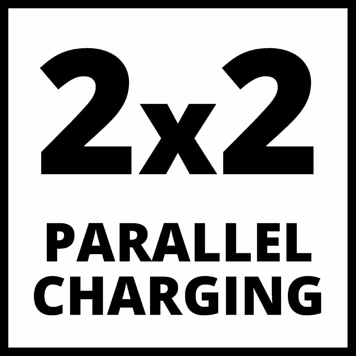 Einhell originaallaadija Power X-Quattrocharger 4A Power X-Change (Li-Ion, 18V, 2×2 aku samaaegne laadimine, akuseire, intelligentne laadimishaldus, 6-kordne LED-indikaator) – pilt 6
