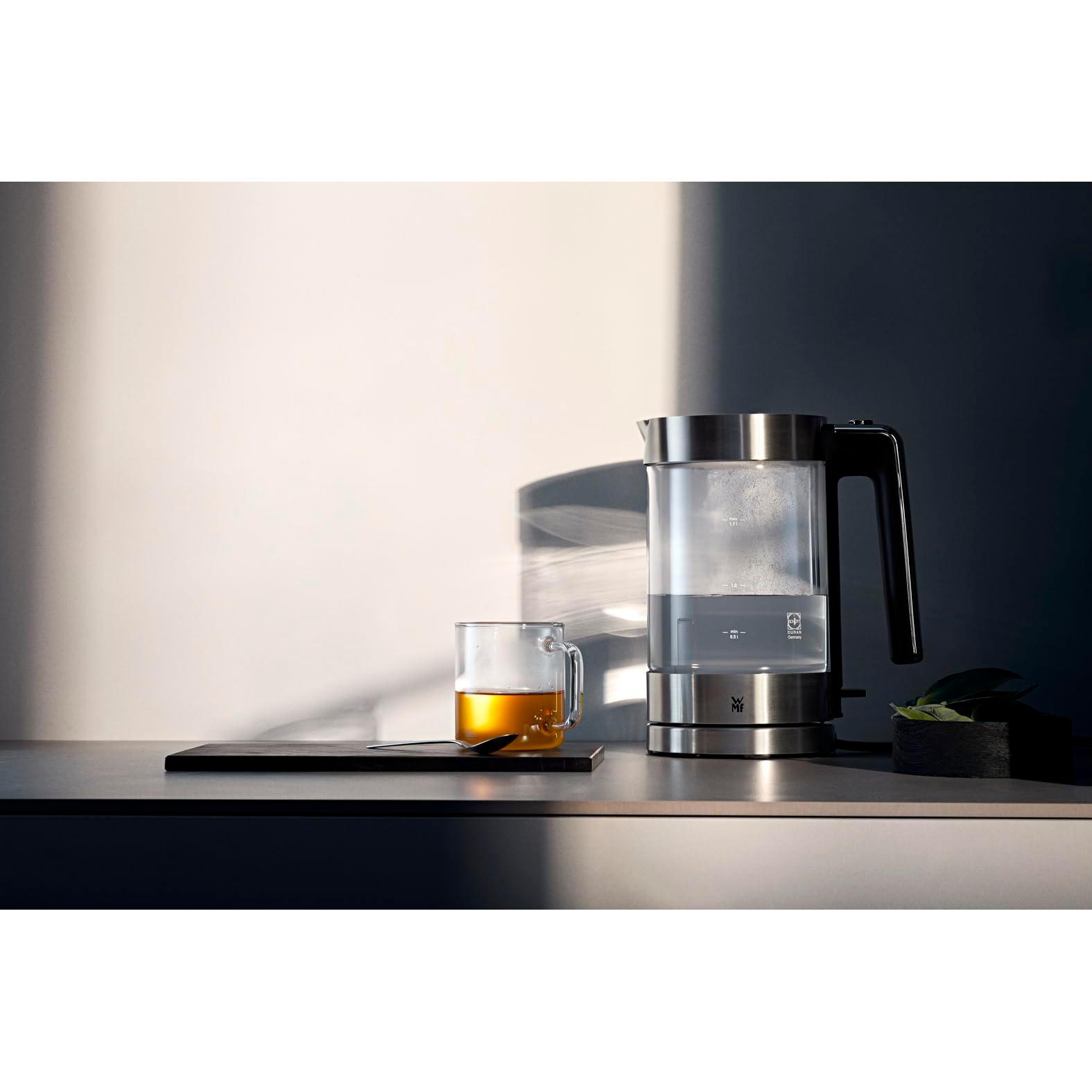 WMF Lono klaasist veekeetja 1,7 l, lubjafiltriga juhtmevaba klaasveekeetja, 3000 W, roostevaba teras, matt – detailne vaade