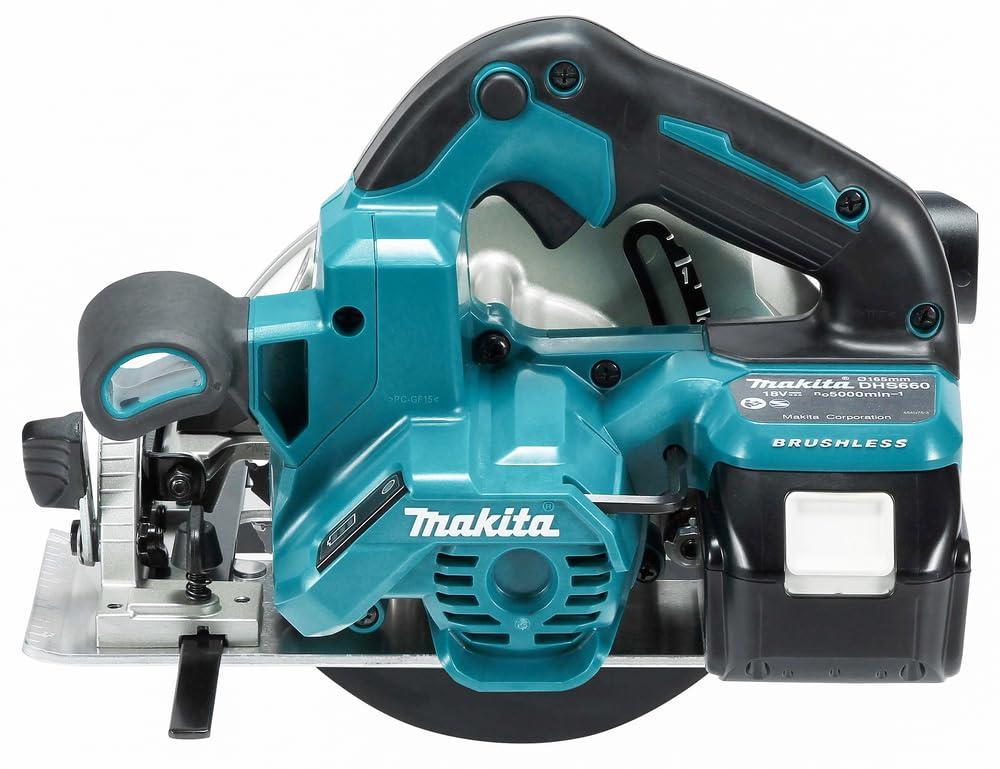 Makita DHS660RTJ akuga käsiketassaag 57 mm 18 V 5,0 Ah, 2 akut + laadija MAKPAC karbis – lisavaade