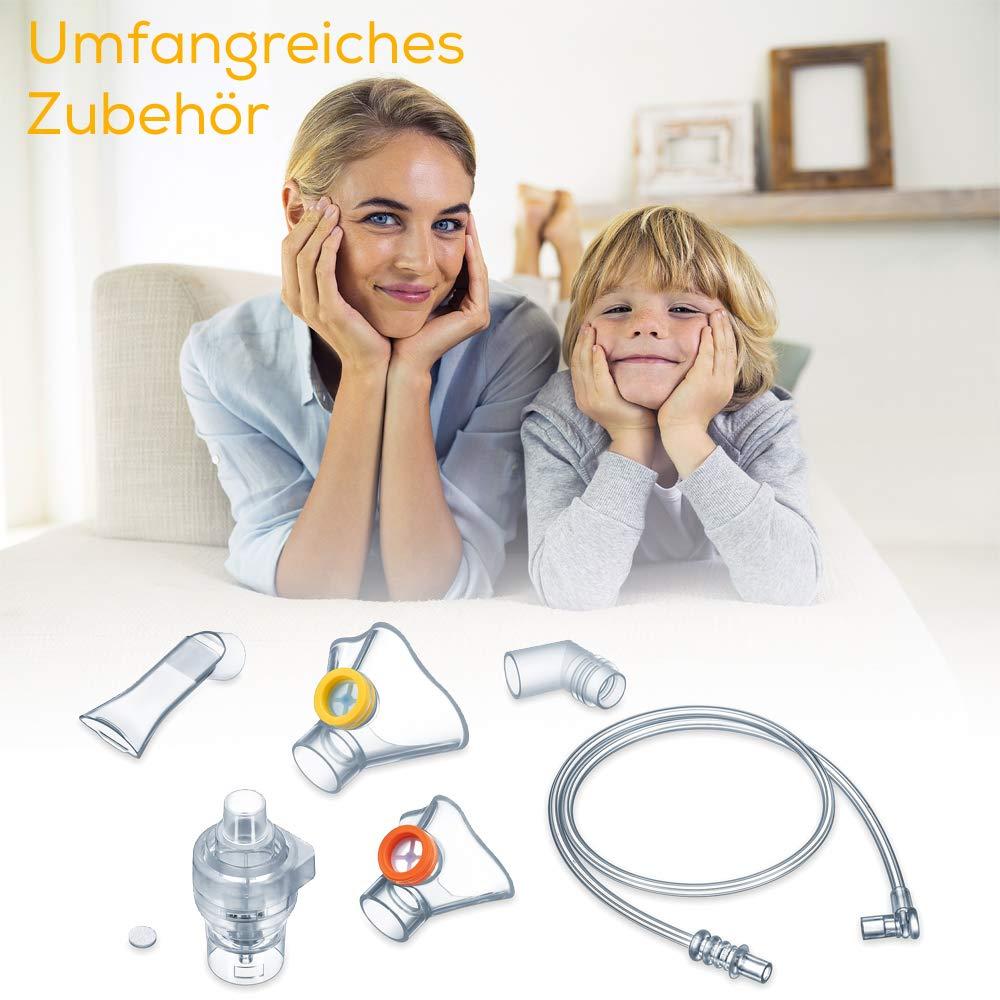 Beurer IH 58 Kids inhalaator koos kaelkirjaku kinnitusega vedelate ravimite nebuliseerimiseks, tõhusaks inhalatsiooniks lastele, kõrge nebulisatsioonivõimsusega ja lühikese sissehingamisajaga – detailne vaade