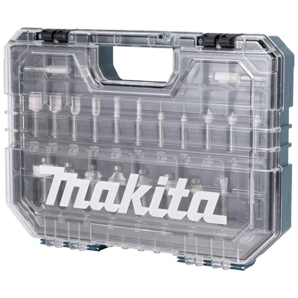 Makita D-74778 freesi komplekt, 22-osaline, plastikkohvris, karbiidist, 8 mm vars puidule