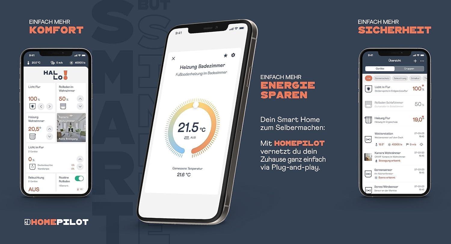 HOMEPILOT Gateway Premium – Nutikodu Keskus koos Rakenduse ja Hääljuhtimisega (Alexa, Google Assistant ühilduvus) – kasutusnäide