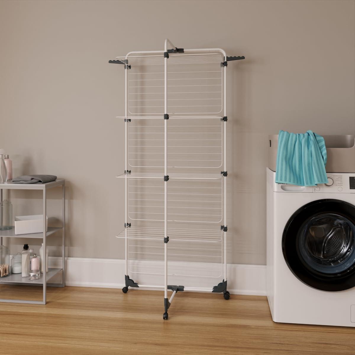 Vileda Modular 4 | 4-korruseline pesukuivatusrest | Modulaarne liigendus | Lihtne liigutada | Sobib sise- ja välistingimustesse | Kokkupandav – pakend ja tarvikud