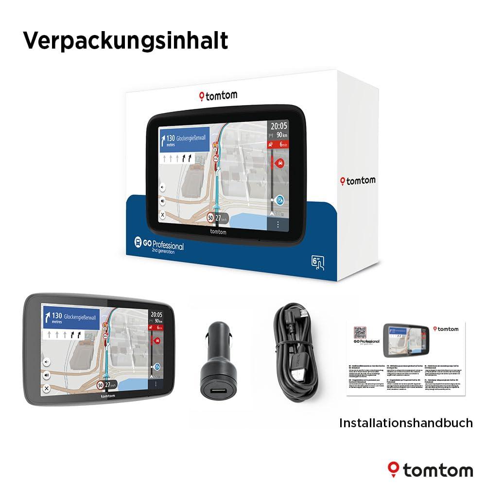 TomTom LKW-Navi GO Professional 2. põlvkond (6″ suur puutetundlik ekraan, Euroopa kaardid ja reaalajas liiklusinfo, spetsiaalselt veoautodele, kaubikutele, bussidele ja suurtele sõidukitele) – pilt 9