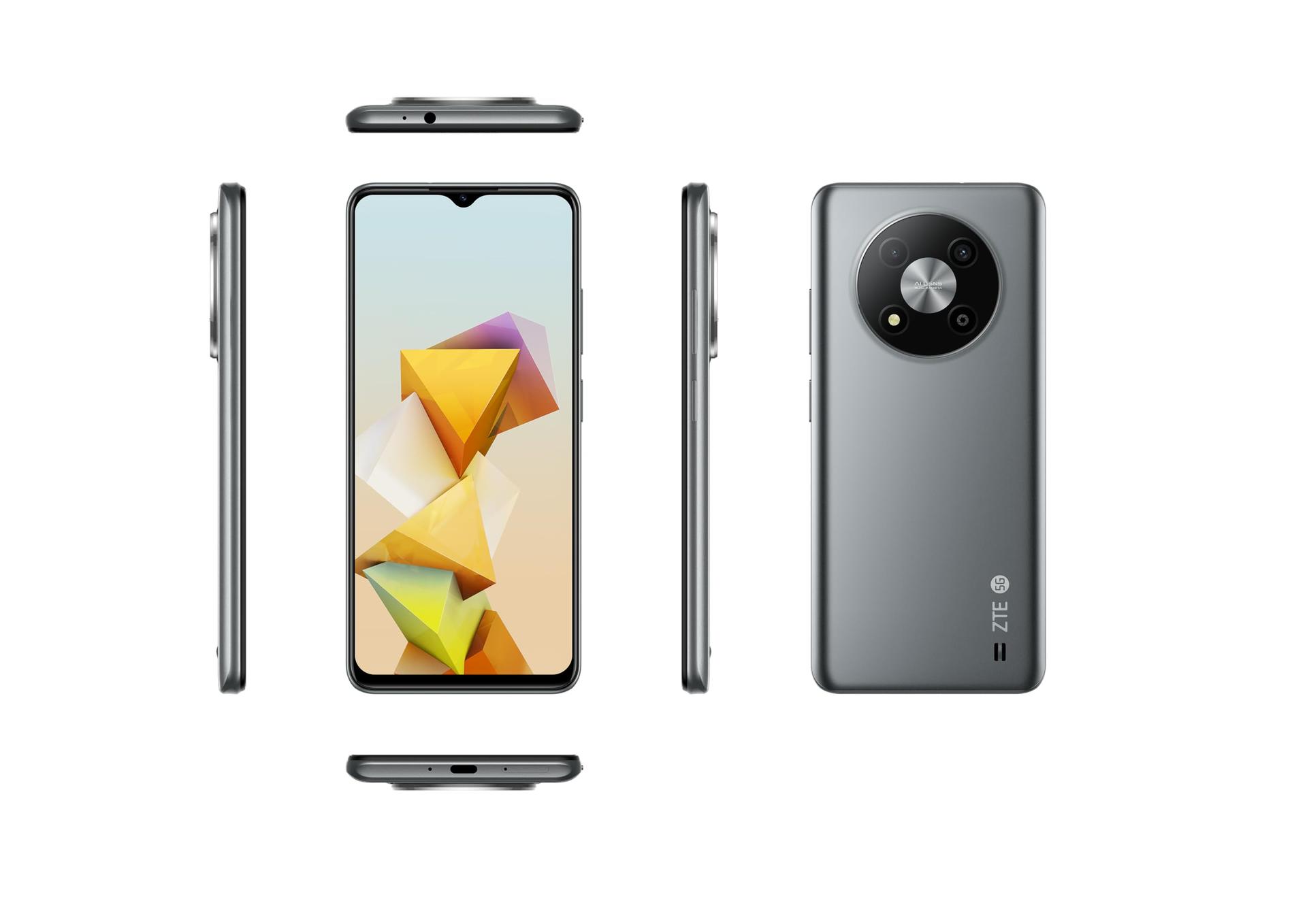 ZTE Nutitelefon Blade A73 5G (16,56 cm (6,52 tolli) HD+ Waterdrop ekraan, 5G, 4GB RAM ja 128GB sisemälu, 50MP põhikaamera ja 5MP esikaamera, Dual-SIM Nano, Android 13) hall – detailne vaade