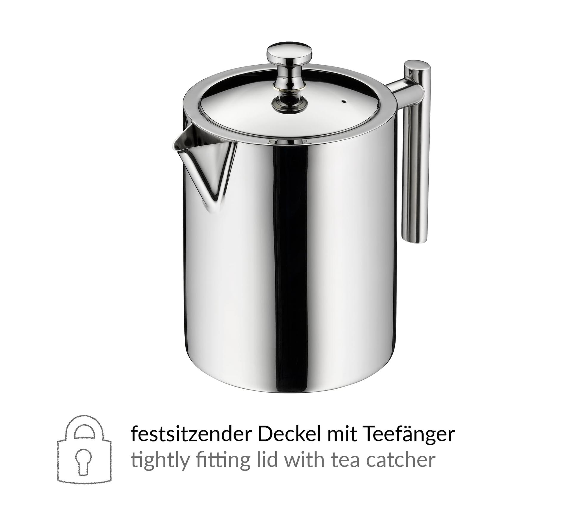 alfi TEA POT 1,40l, roostevabast terasest isoleerkann teesõela ja teepüüdjaga, vastupidav termokann, ideaalne lahtise tee jaoks, nõudepesumasinas pestav, BPA-vaba – lisavaade