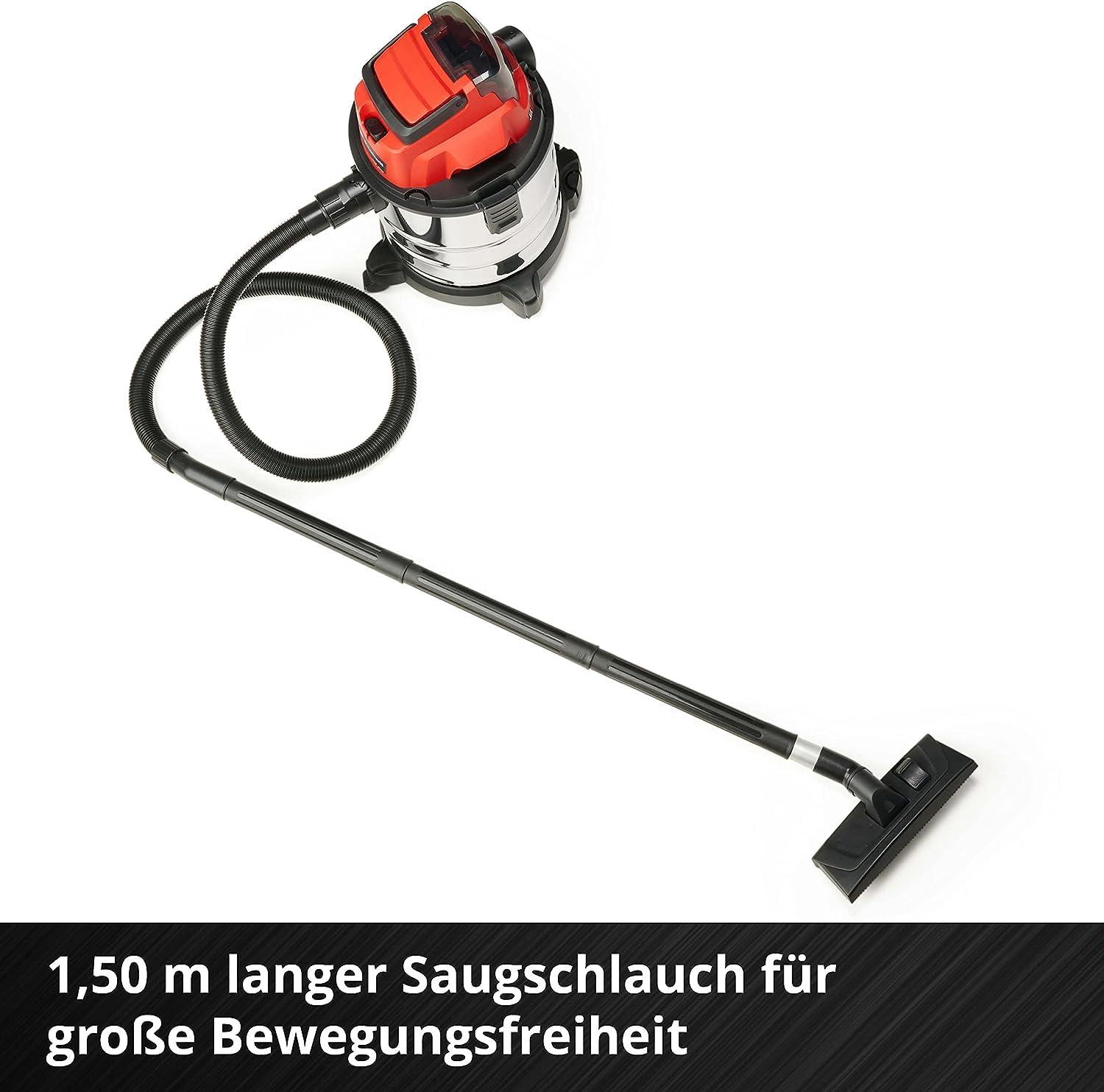 Einhell akuga märg- ja kuivtolmuimeja TC-VC 18/20 Li S-Solo Power X-Change (Li-Ion, 18V, 20 l roostevabast terasest mahuti, puhumisfunktsioon, koos düüside ja filtriga, ilma aku ja laadijata), must/punane – pilt 8