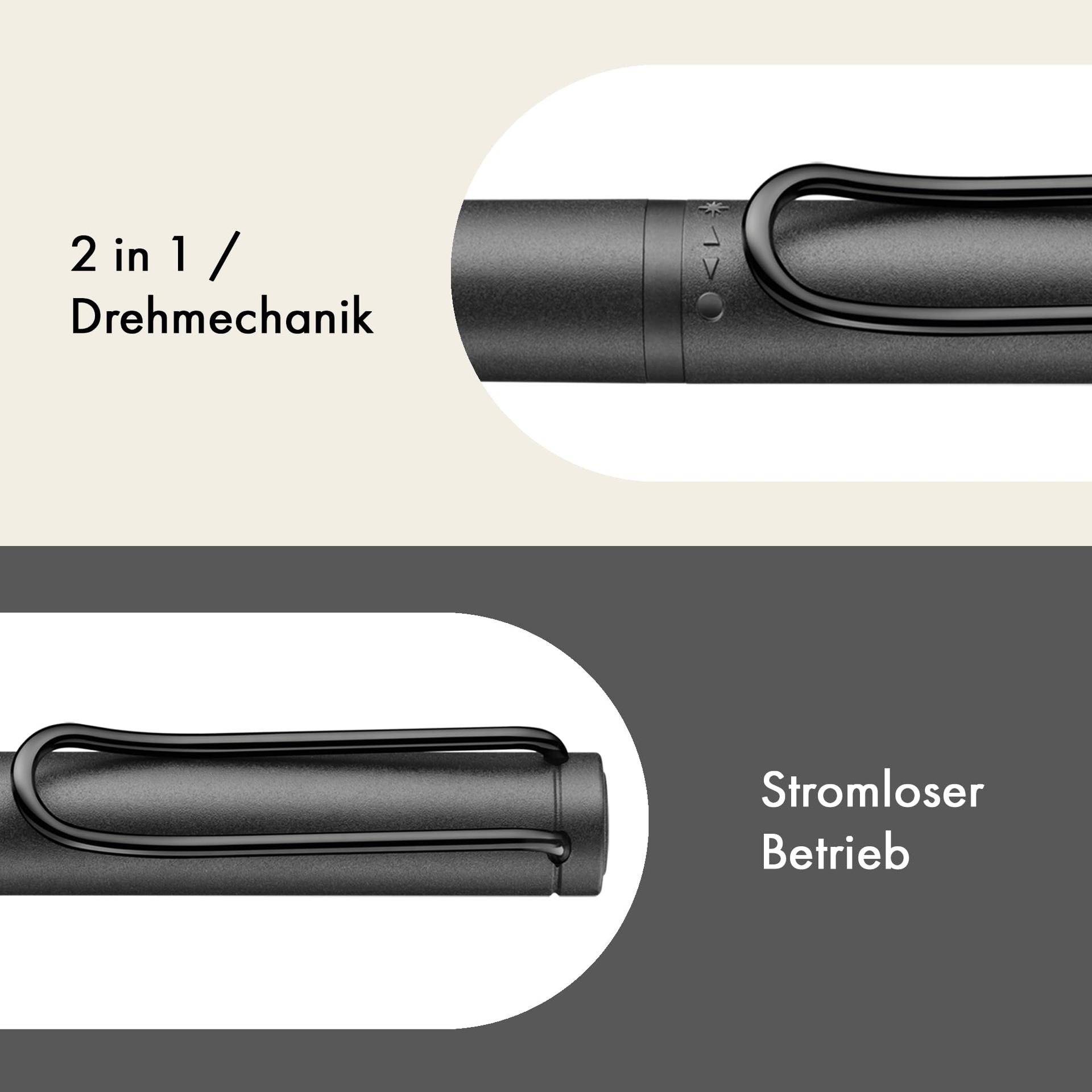 LAMY Safari Twin Pen EMR All Black (PC/EL Ots) – 2-ühes puutepliiats ja pastapliiats – ergonoomiline haare – kirjutamine ja joonistamine digitaalsel ja paberil – kasutusnäide