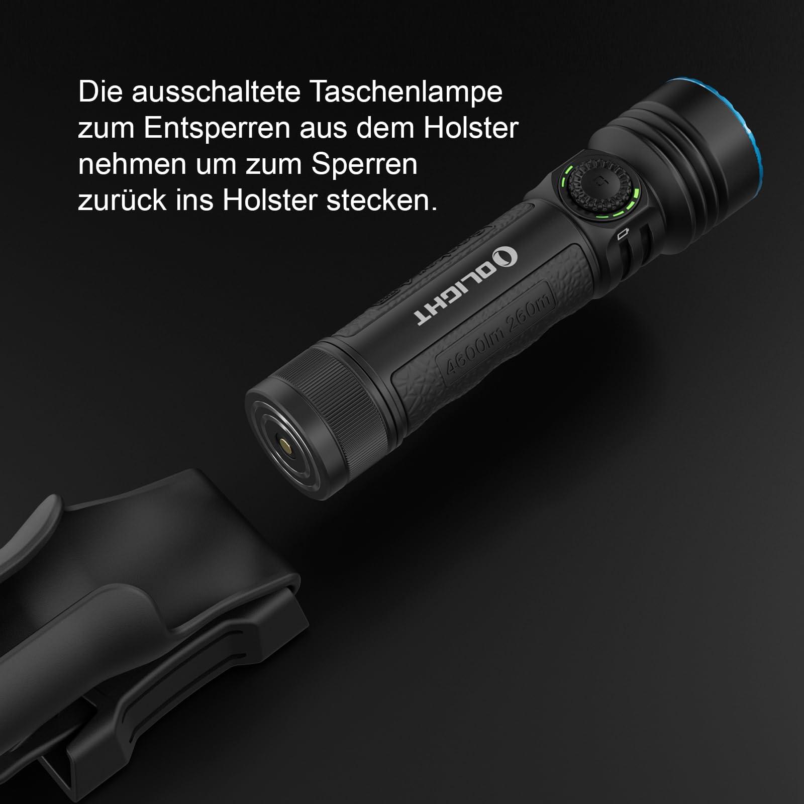 OLIGHT Seeker 4 Pro LED taskulamp koos vutlariga, 4600 luumenit, 260 meetrit, USB-C laetav lamp, 15 päeva aku kasutusaeg, kaasaskantav käsituli igapäevaseks kasutuseks ja õues (must, külm valge) – pilt 7