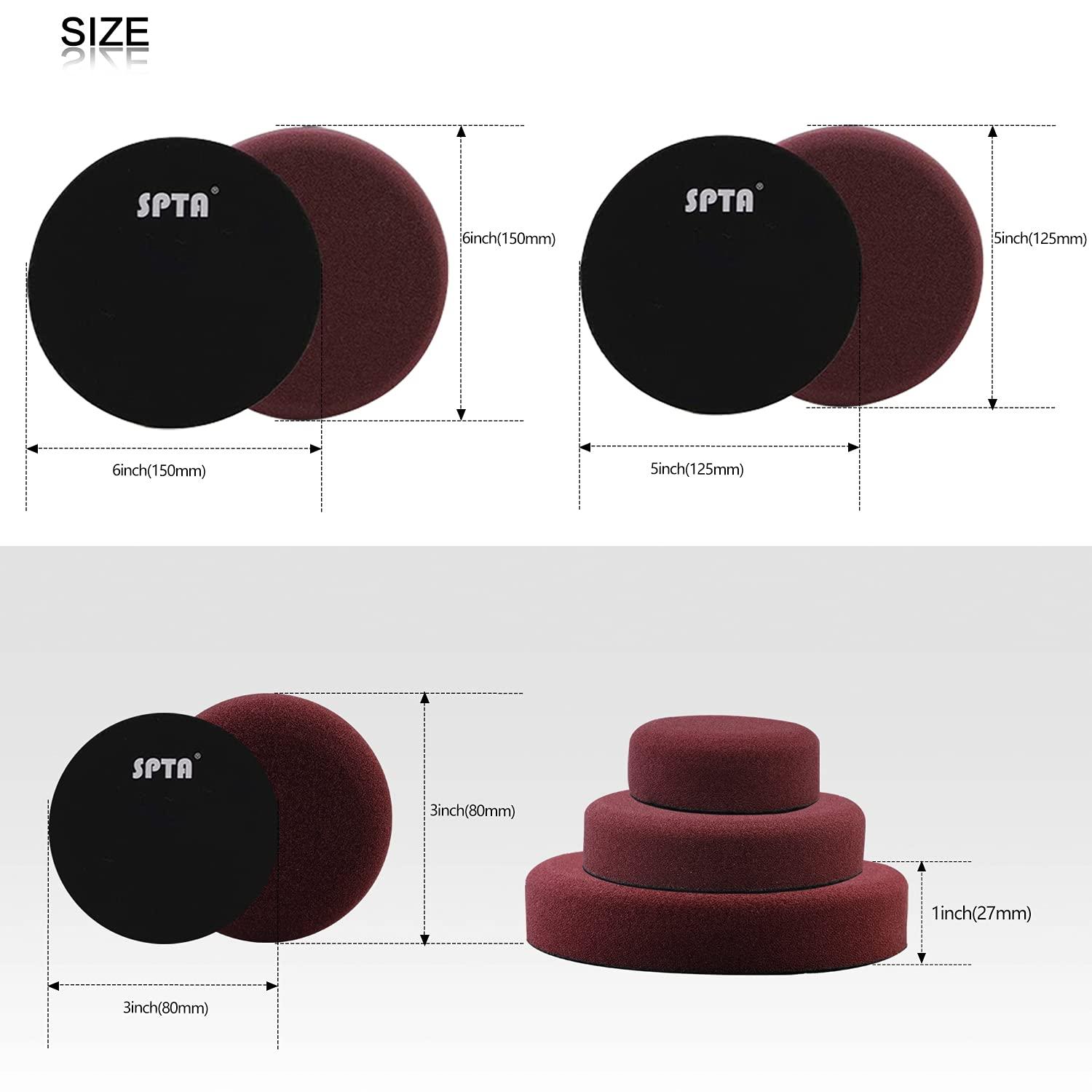 SPTA Poleerimismasin 125mm/150mm/180mm – Reguleeritava Kiirusega Poleerija 1200W, Komplekt Auto, Paadi ja Mootorratta Poleermiseks – pilt 6