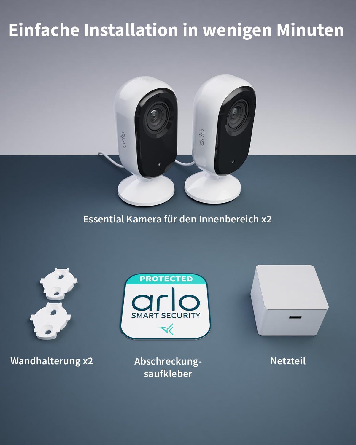 Arlo Sisevalvekaamera, 2-osaline komplekt, HD-video, kahepoolne heli, liikumisandur, juhtmega, ideaalne beebimonitorina, lemmikloomakaamerana, koduvalveks + Arlo Secure plaani prooviperiood, valge – pilt 9