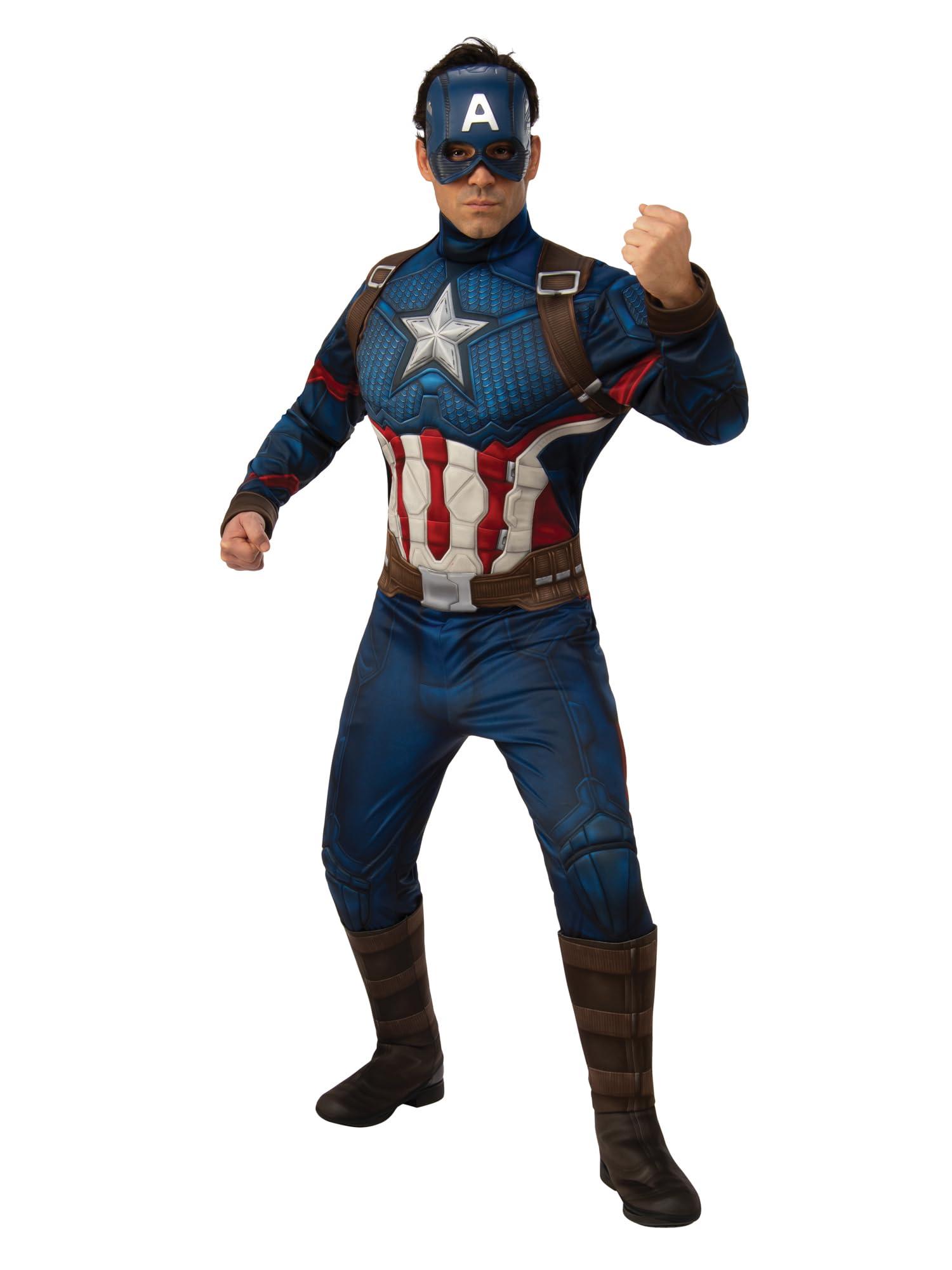 Rubie’s ametlik luksuskostüüm Kapten Ameerika, Avengers Endgame, lahinguülikond, meeste ja täiskasvanute standardmõõdus Halloweeni kostüüm