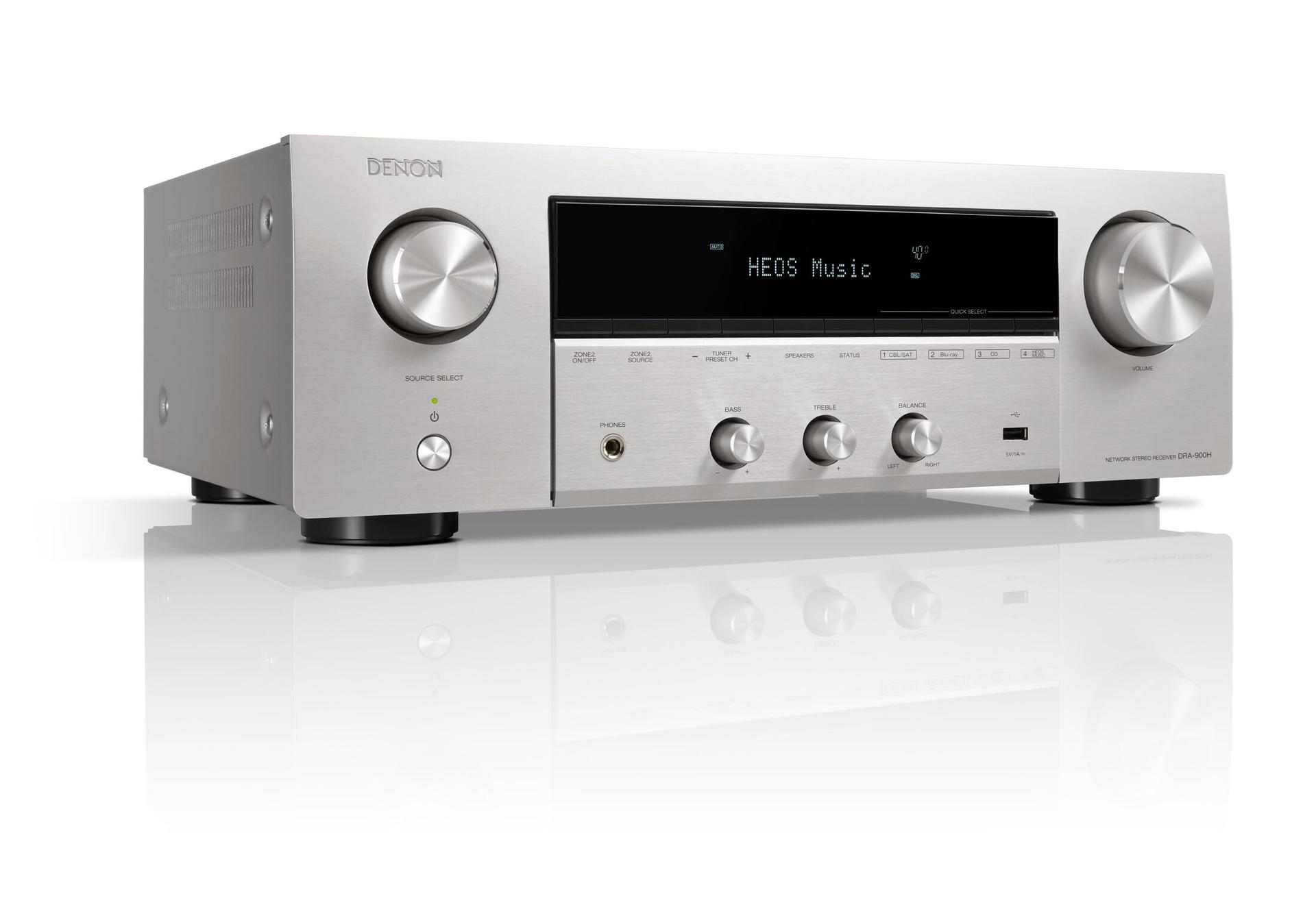 Denon DRA-900H 2.2-kanaliline 145W 8K AV-võimendi HEOS-iga – Hõbedane