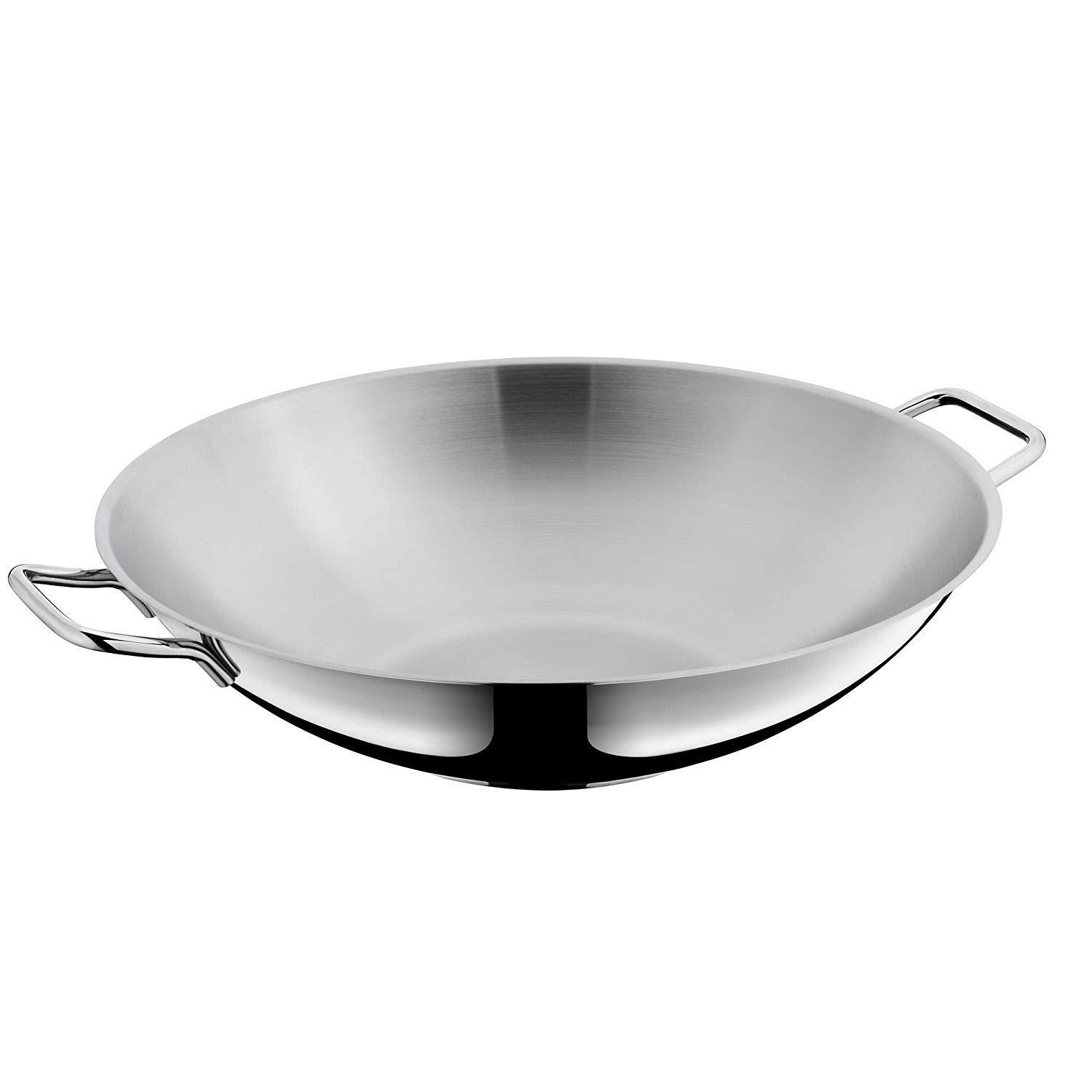 WMF Macao Woki Komplekt Induktsioon 2-osaline, 36 cm wokpann klaaskaanega, poleeritud Cromargan roostevaba teras, katmata – pakend ja tarvikud