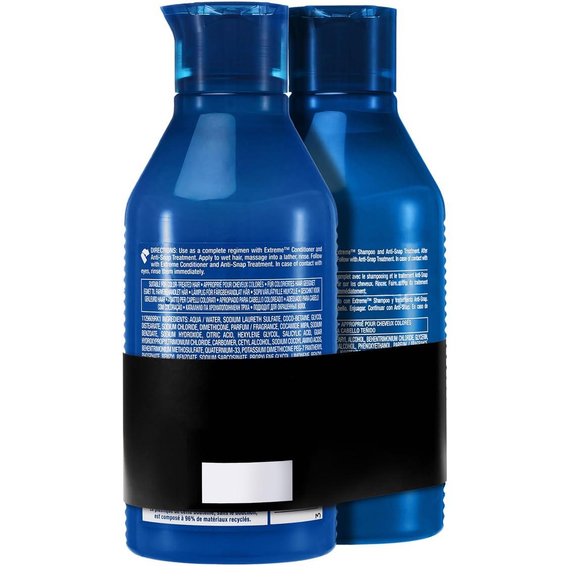 Redken XL hoolduskomplekt hapratele ja kahjustatud juustele, juuksemurdmise vastane, sisaldab Interlock Protein Network’i, Extreme šampoon 500 ml & palsam 500 ml – detailne vaade