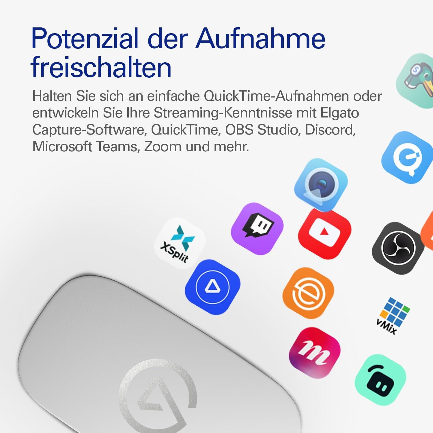 Elgato Game Capture Neo – Kaasaskantav USB-kaptureerimiskaart 4K60 HDR läbilaskega, 1080p60 video salvestus – PS5/Xbox/Switch/iPhone – OBS, Quicktime jt. – Plug & Play, ühilduv sülearvuti, PC, Mac, iPadiga – pilt 6