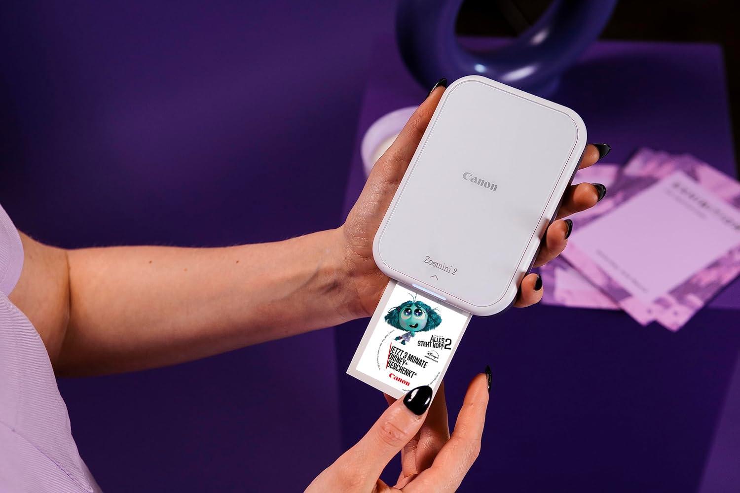 Canon Zoemini 2 Mini Fotoprinter – kompaktne kaasaskantav printer nutiseadmele (Bluetooth, sisseehitatud aku, ZINK fotopaber, liimuv fotopaber) pärlvalge [+ 10-leheline ZINK fotopaberikomplekt] – pilt 9