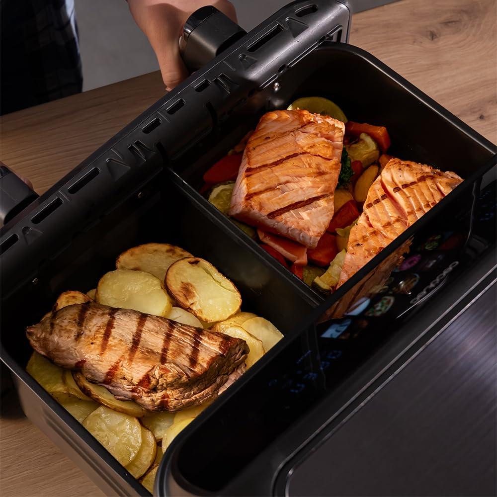 Cecotec kuumaõhufritüür ilma õlita – 10L – Grillplaat – Grill – Kahekordsed kütteelemendid – Air Fryer Cecofry&Grill Duoheat 10000, 2800W, liigutatav vahesein, temperatuuri reguleerimine 40-200°C, 10 menüüd – pilt 9