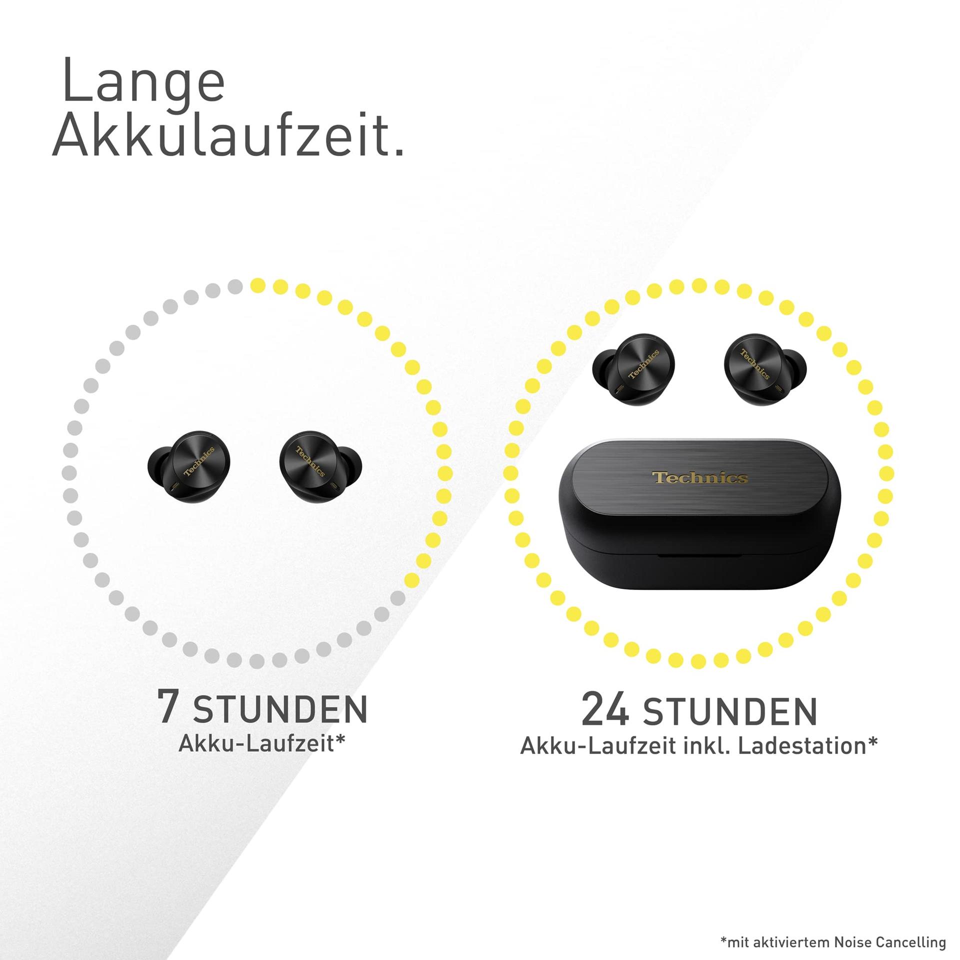 Technics EAH-AZ80E-K juhtmevabad kõrvaklapid mürasummutusega, MultiPoint Bluetooth 3 seadmele, mugavad in-ear klapid, juhtmevaba laadimine, must – pilt 6