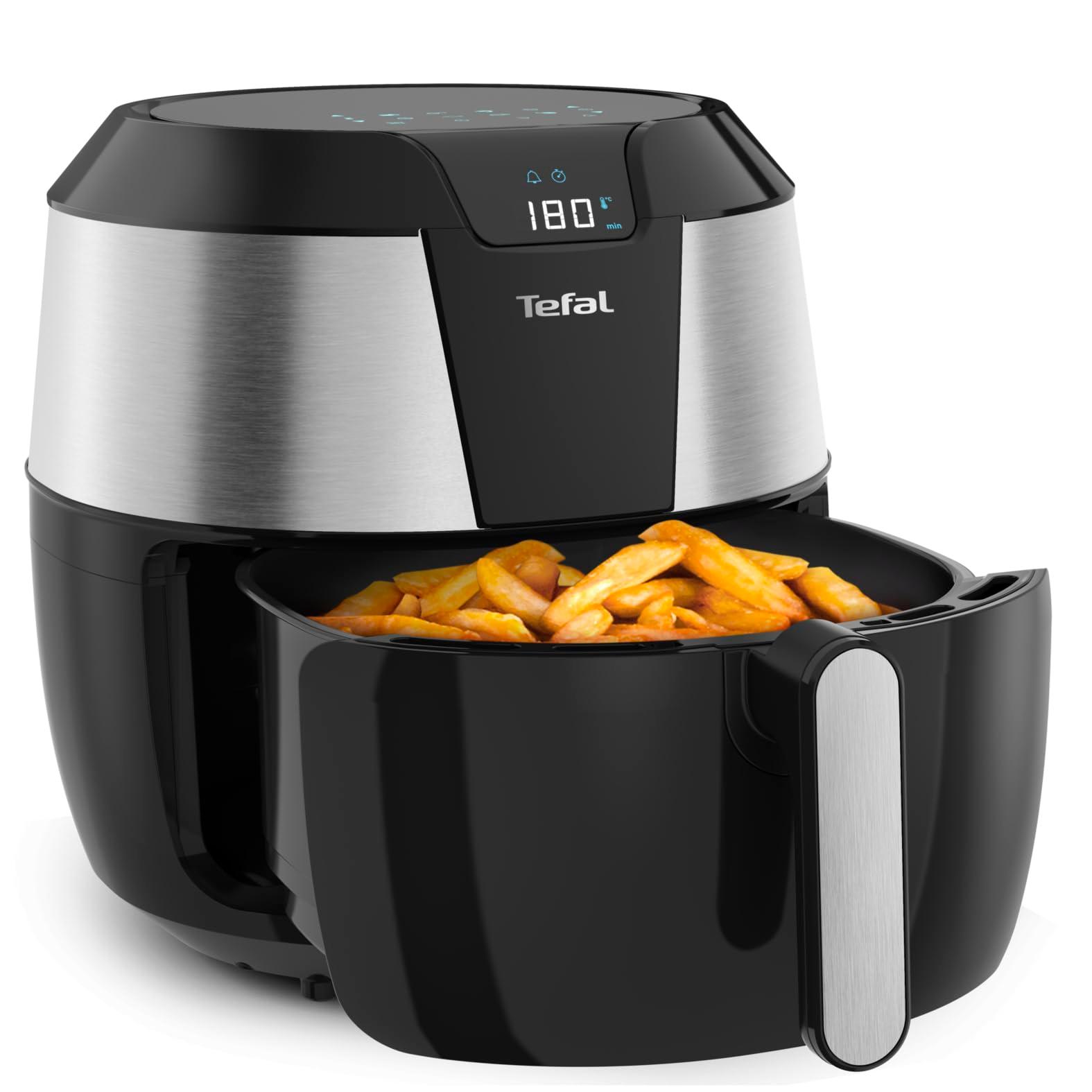 Tefal kuumaõhufritüür Easy Fry XXL, Air Fryer, 1850 W, 5,6 L, 8 portsjonit, 8 automaatprogrammi, digitaalne ekraan, energiasäästlik, tervislik fritüür ilma õlita, roostevaba teras, EY701D