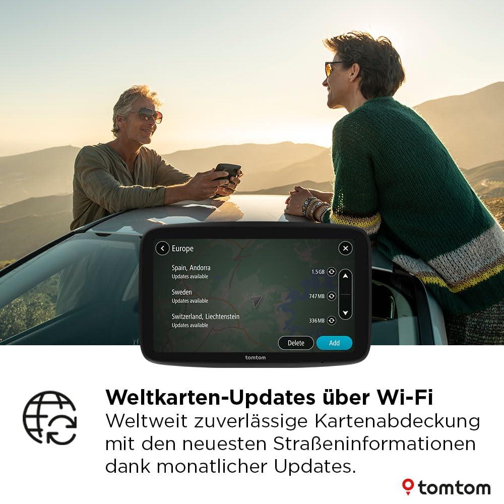 TomTom GO Advanced (6-tolline autonaviraator, liiklusummikute vältimine TomTom Traffic abil, maailmakaartide uuendused, WiFi kaudu värskendused, dünaamiline sõidurajaassistent, integreeritud pööratav kinnitus) – pakend ja tarvikud