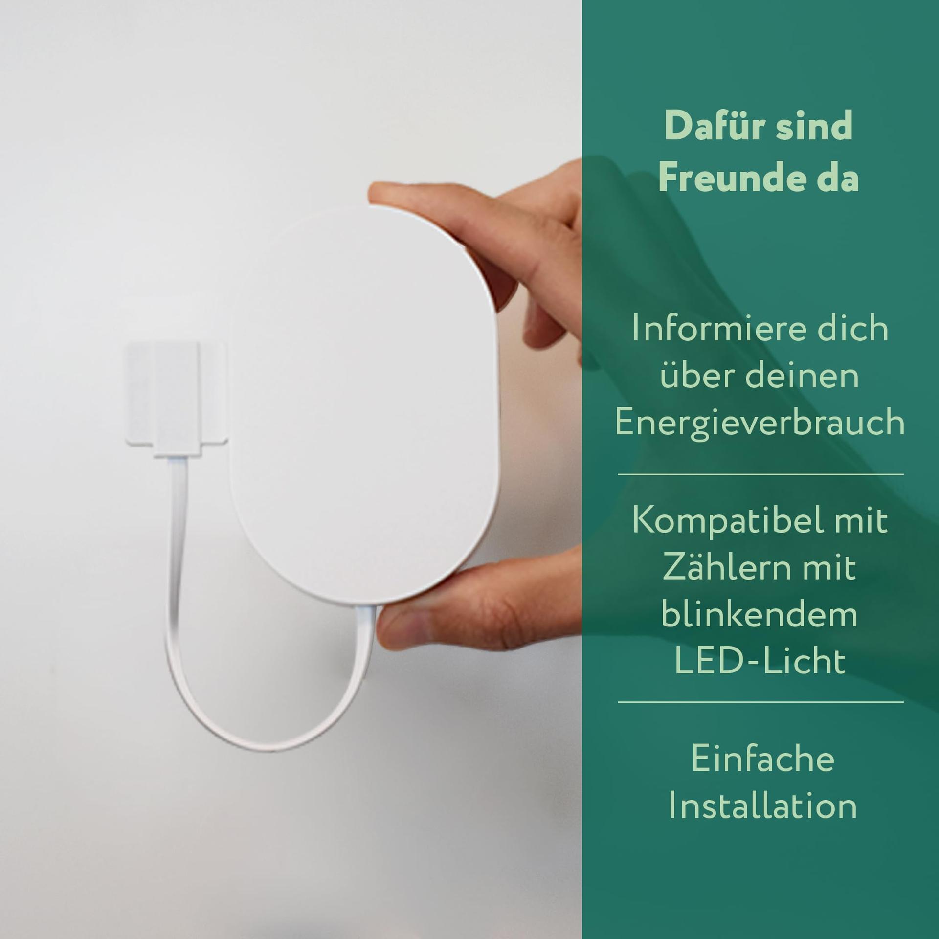 frient Elektriarvesti Liides 2 LED | juhtmevaba arvesti lugemine | energiatarbimise jälgimine | elektriarvesti LED-väljundile | Zigbee | töötab Homey, Home Assistant ja SmartThingsiga – lisavaade